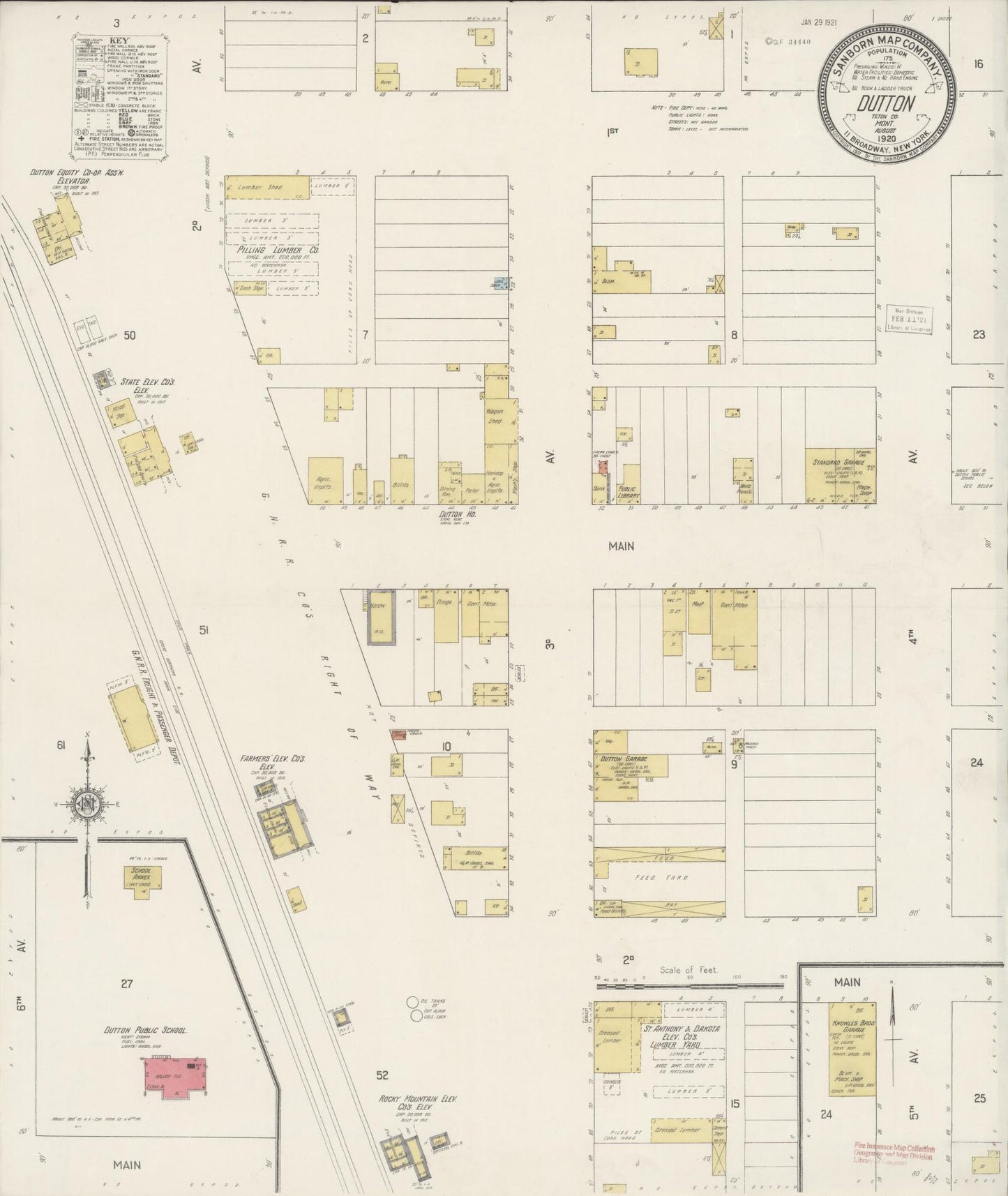 Sanborn Fire Insurance Map from Dutton, Teton County, Montana (1920), Sheet #0001 - Historic Sanborn Fire Insurance Map Print, vintage old map wall art, antique decor, genealogy gift, Montana Montana map