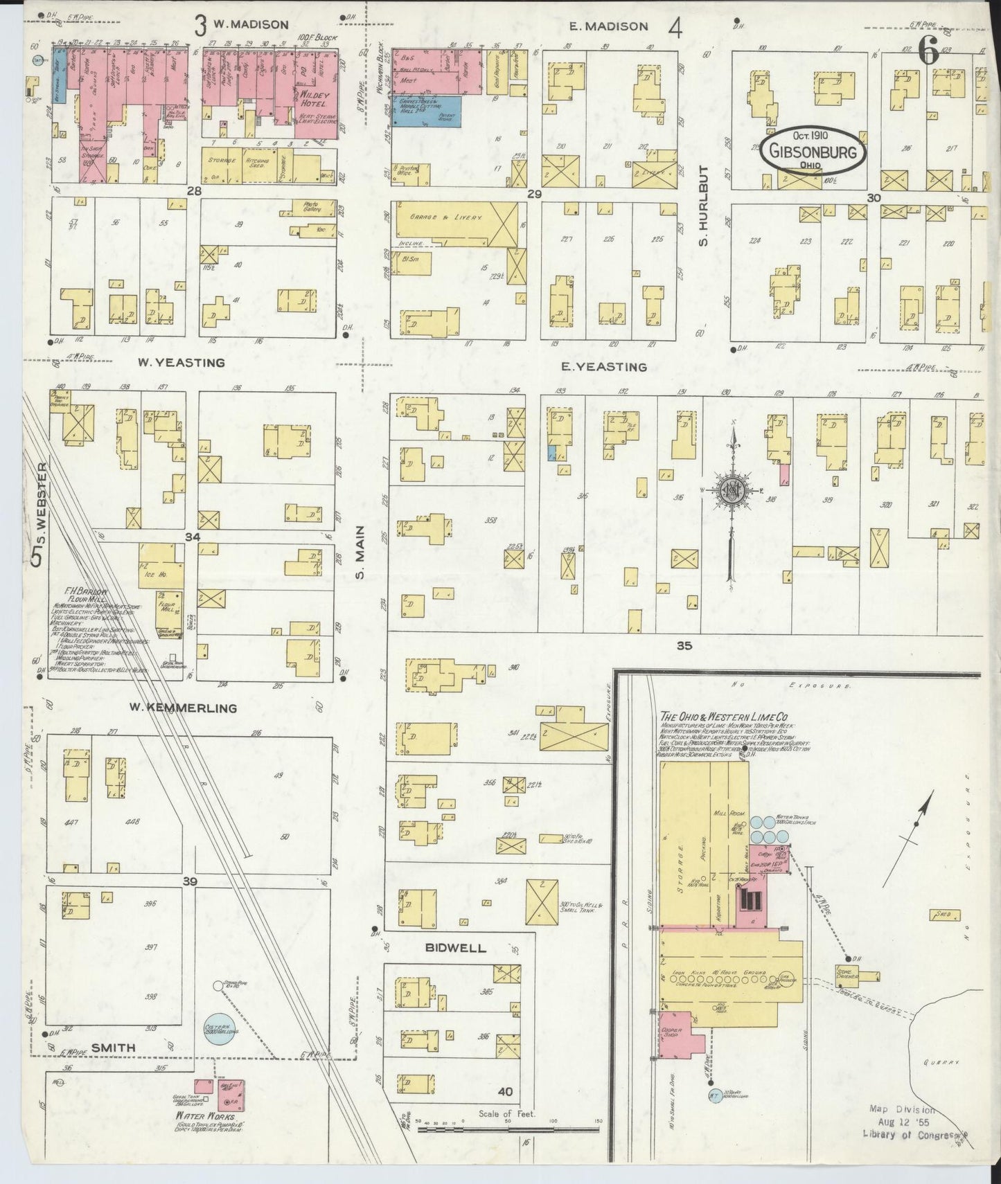 Sanborn Fire Insurance Map from Gibsonburg, Sandusky County, Ohio (1910), Sheet #0006 - Complete Map Set gallery image, historic Sanborn map, vintage wall art, Ohio Ohio