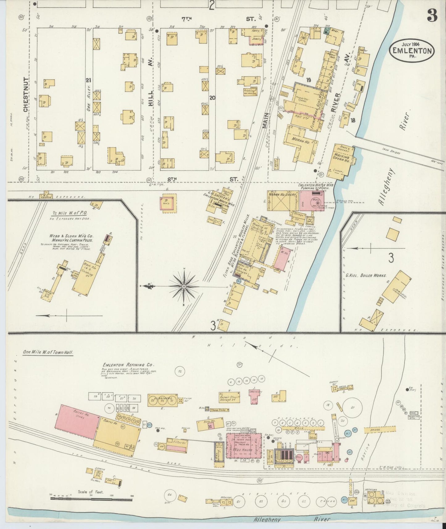 Sanborn Fire Insurance Map from Emlenton, Venango County, Pennsylvania (1904), Sheet #0003 - Historic Sanborn Fire Insurance Map Print, vintage old map wall art, antique decor, genealogy gift, Pennsylvania Pennsylvania map
