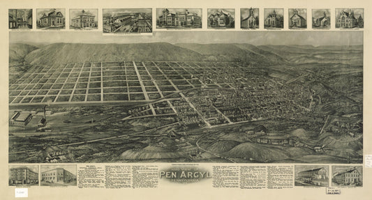 Aero view of Pen Argyl, Pennsylvania 1916 (1916) – Historic Bird’s-Eye View Panorama Print