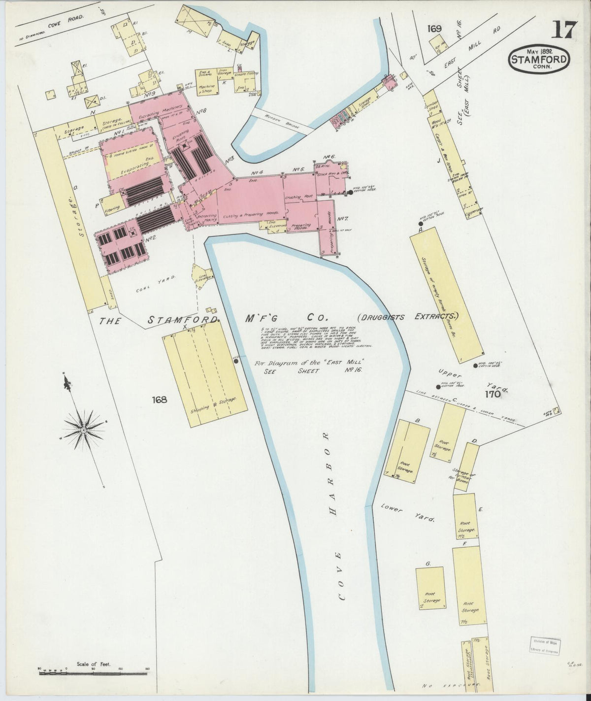 Sanborn Fire Insurance Map from Stamford, Fairfield County, Connecticut (1892), Sheet #0017 - Complete Map Set gallery image, historic Sanborn map, vintage wall art, Connecticut Connecticut