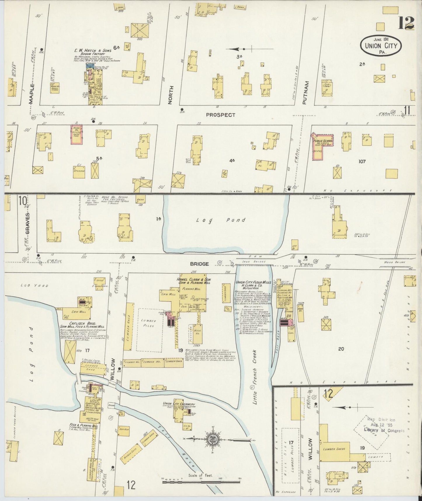 Sanborn Fire Insurance Map from Union City, Erie County, Pennsylvania (1911), Sheet #0012 - Complete Map Set gallery image, historic Sanborn map, vintage wall art, Pennsylvania Pennsylvania