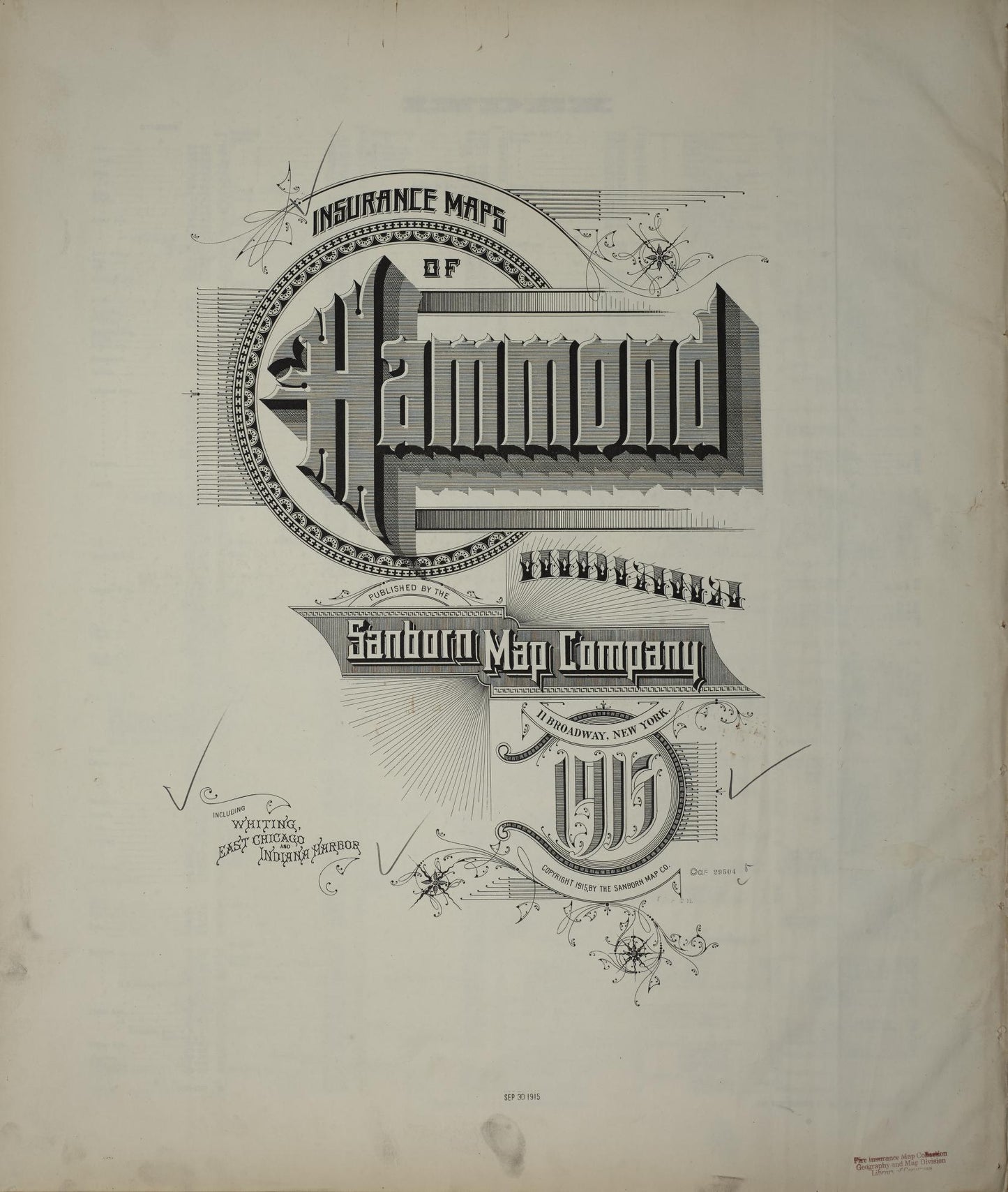 Sanborn Fire Insurance Map from Hammond, Lake County, Indiana. (1915), Sheet 1 – Historic Sanborn Fire Insurance Map Print