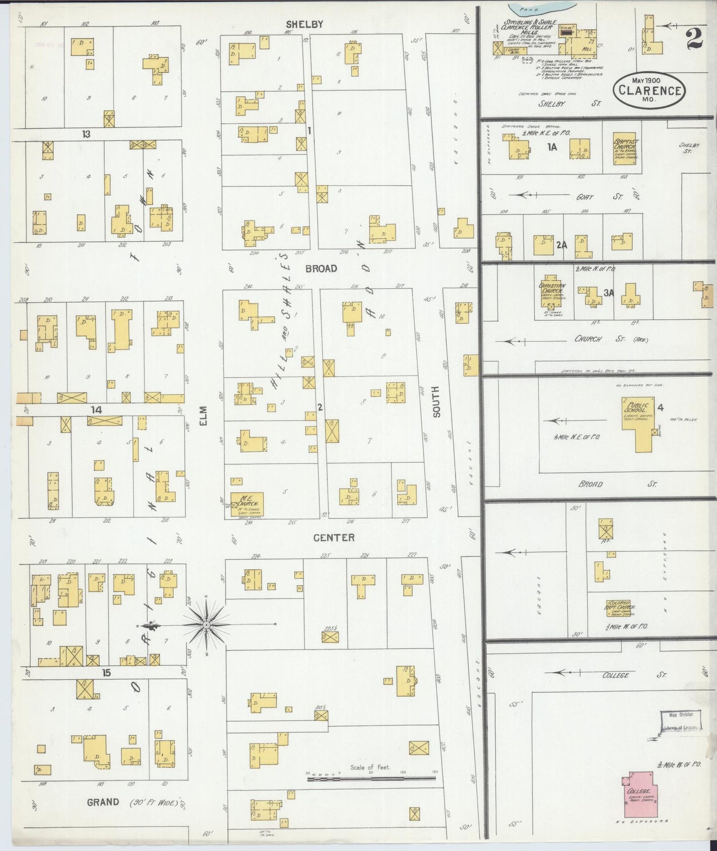 Sanborn Fire Insurance Map from Clarence, Shelby County, Missouri (1900), Sheet #0002 - Complete Map Set gallery image, historic Sanborn map, vintage wall art, Missouri Missouri