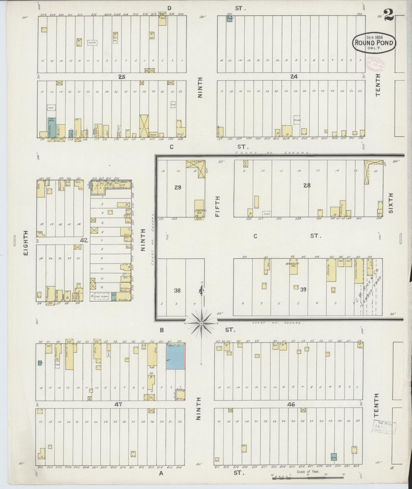 Sanborn Fire Insurance Map from Round Pond Station, Grant County, Oklahoma (1894), Sheet #0002 - Historic Sanborn Fire Insurance Map Print, vintage old map wall art, antique decor, genealogy gift, Oklahoma Oklahoma map