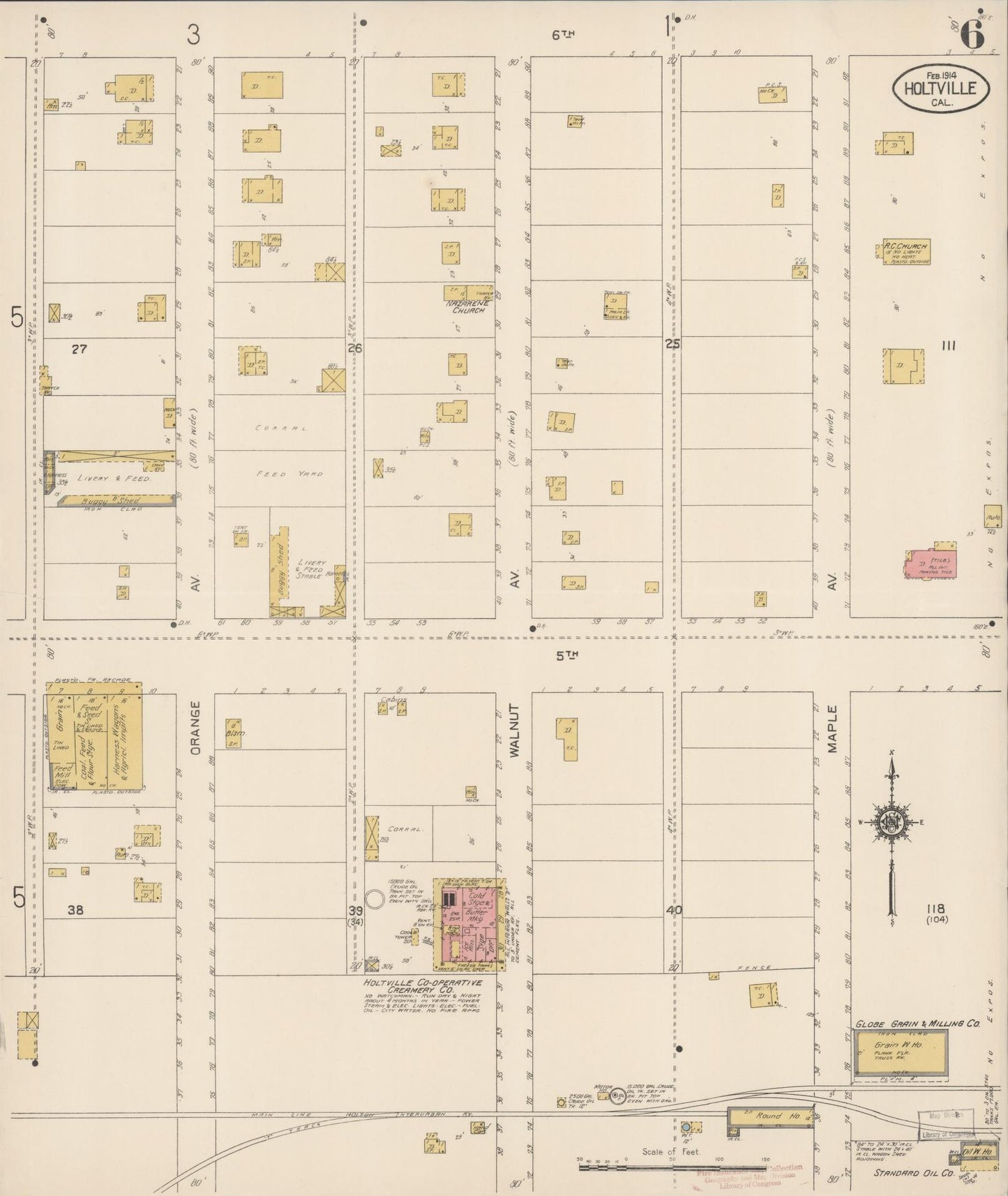 Sanborn Fire Insurance Map from Holtville, Imperial County, California (1914), Sheet #0006 - Historic Sanborn Fire Insurance Map Print, vintage old map wall art, antique decor, genealogy gift, California California map