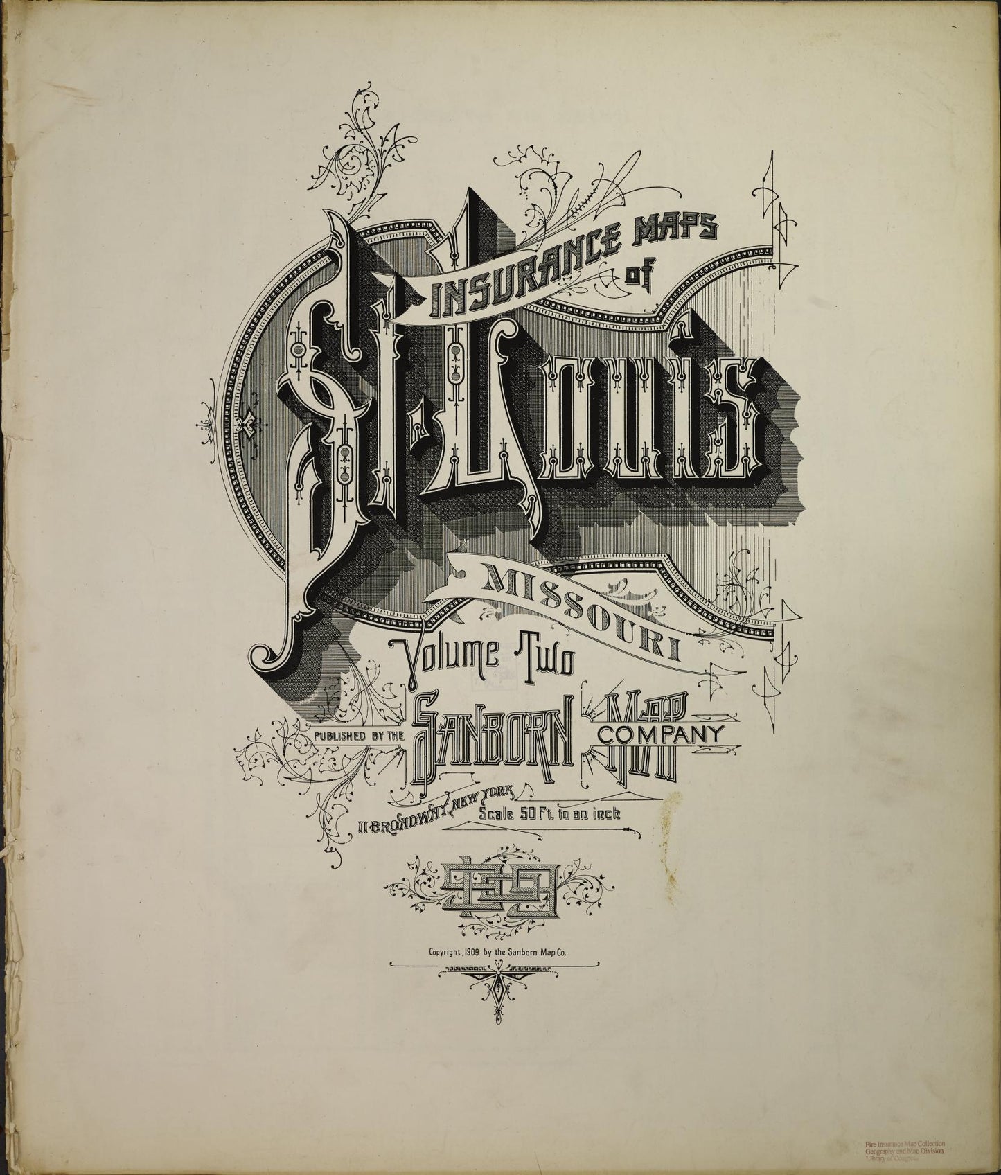 Sanborn Fire Insurance Map from Saint Louis, Independent City, Missouri (1909), Sheet #0001 - Historic Sanborn Fire Insurance Map Print, vintage old map wall art, antique decor, genealogy gift, Missouri Missouri map