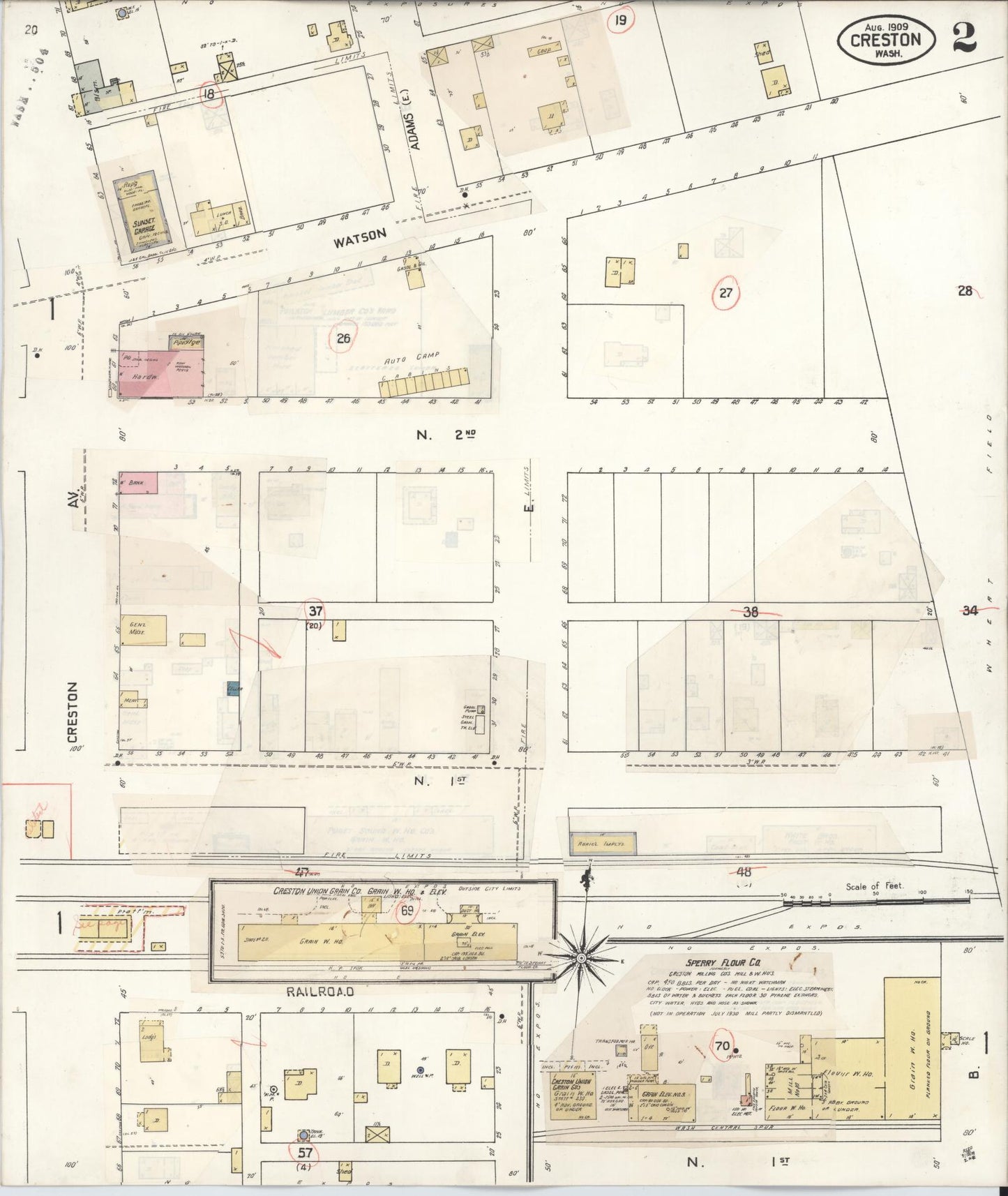 Sanborn Fire Insurance Map from Creston, Lincoln County, Washington (1930), Sheet #0002 - Complete Map Set gallery image, historic Sanborn map, vintage wall art, Washington Washington
