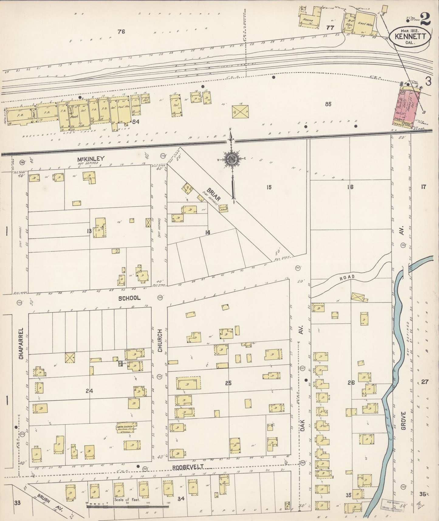 Sanborn Fire Insurance Map from Kennett, Shasta County, California (1912), Sheet #0002 - Historic Sanborn Fire Insurance Map Print, vintage old map wall art, antique decor, genealogy gift, California California map