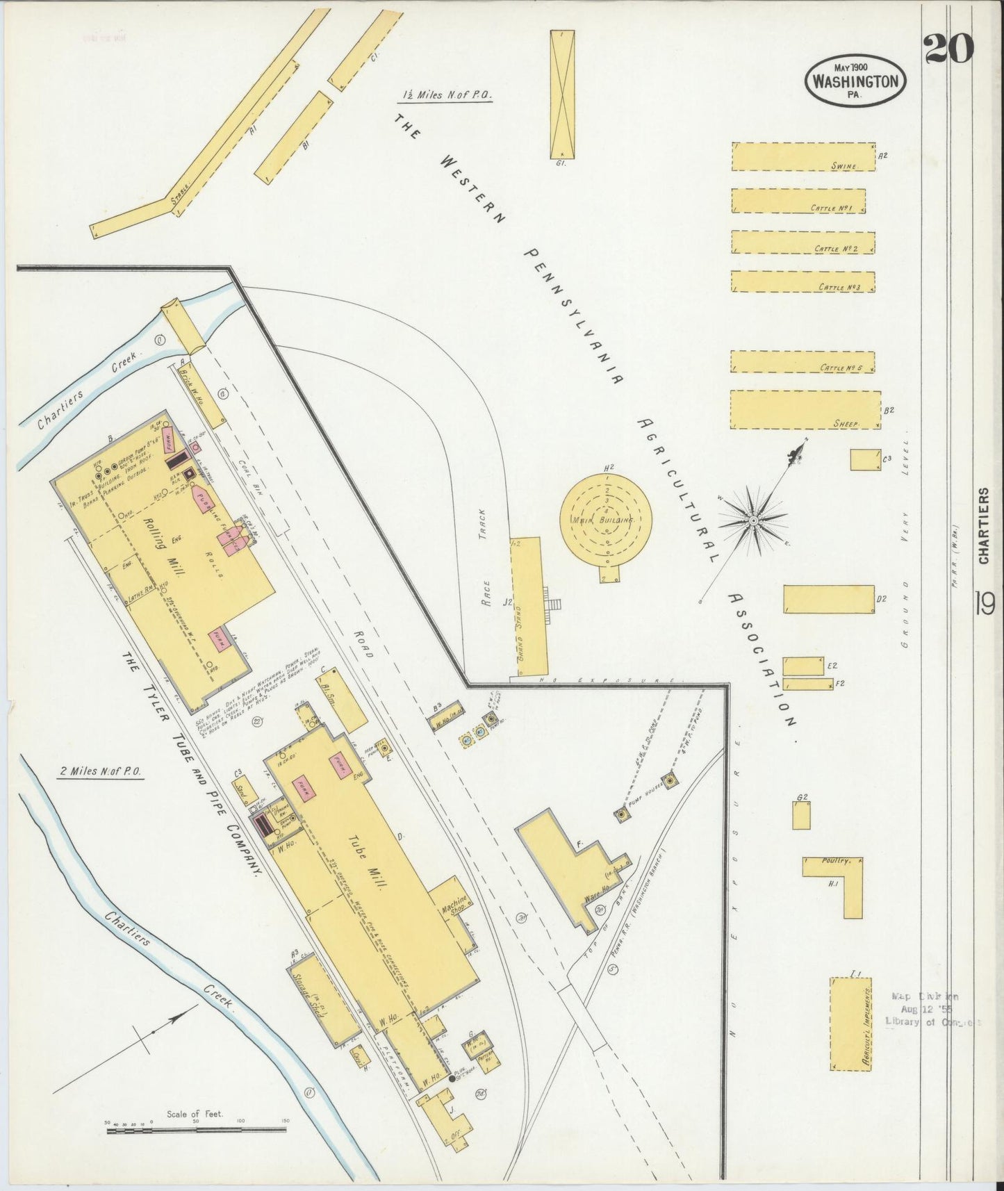Sanborn Fire Insurance Map from Washington, Washington County, Pennsylvania (1900), Sheet #0020 - Historic Sanborn Fire Insurance Map Print, vintage old map wall art, antique decor, genealogy gift, Sanborn Fire Insurance Map from Washington Washington map
