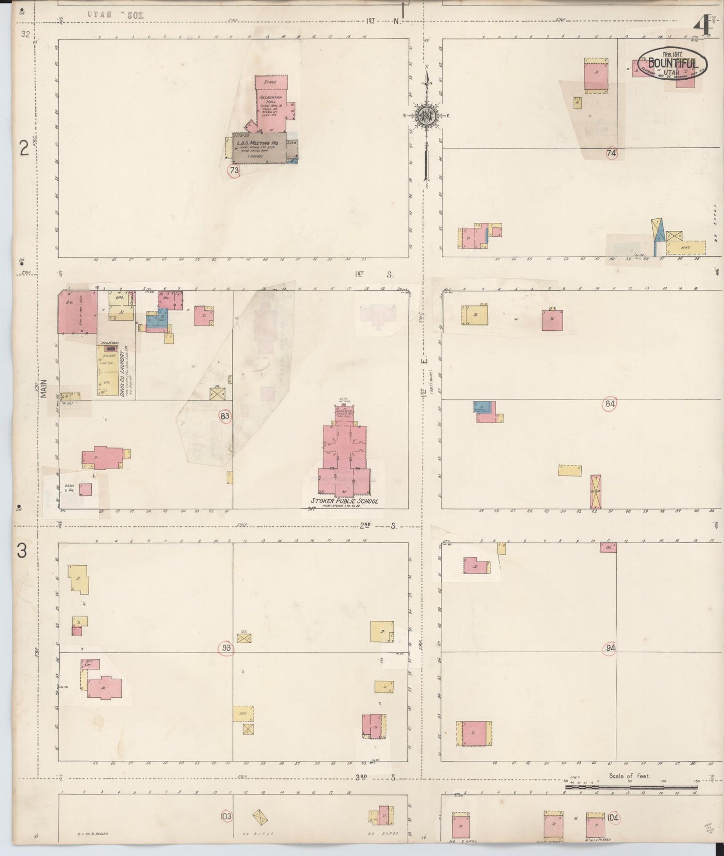Sanborn Fire Insurance Map from Bountiful, Davis County, Utah (1930), Sheet #0004 - Complete Map Set gallery image, historic Sanborn map, vintage wall art, Utah Utah