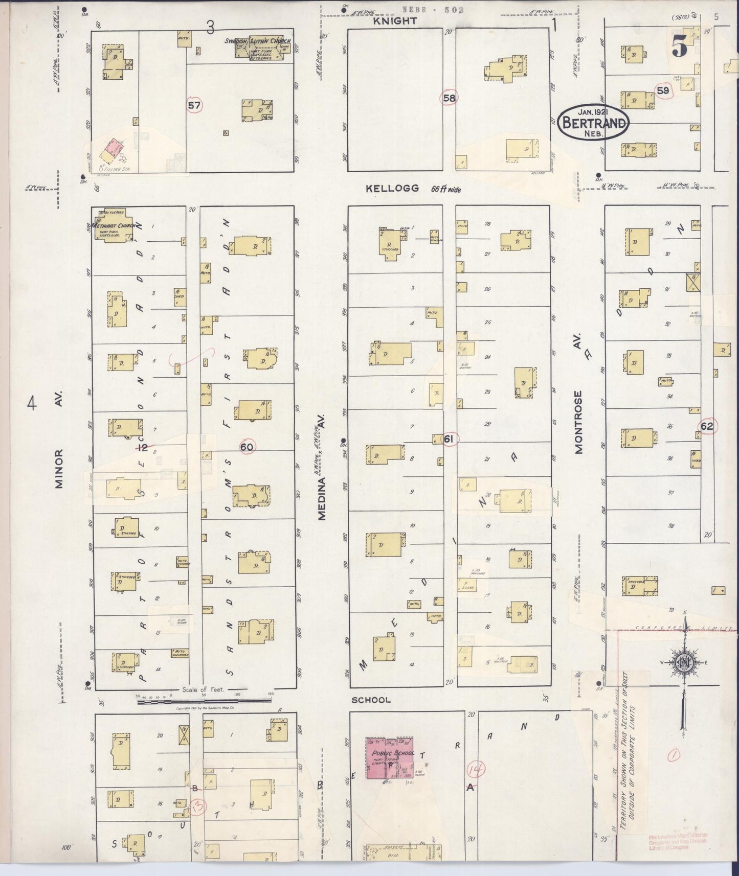 Sanborn Fire Insurance Map from Bertran, Phelps County, Nebraska (1936), Sheet #0005 - Historic Sanborn Fire Insurance Map Print, vintage old map wall art, antique decor, genealogy gift, Nebraska Nebraska map