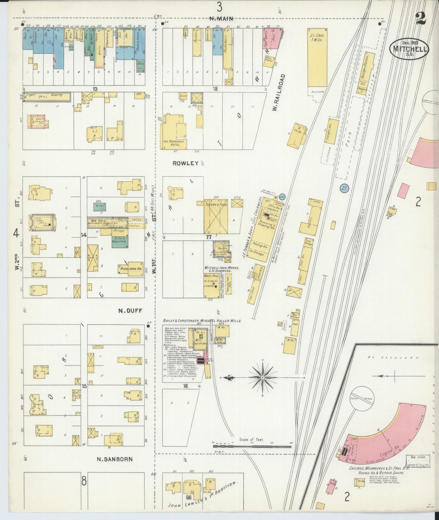 Sanborn Fire Insurance Map from Mitchell, Davison County, South Dakota (1903), Sheet #0002 - Historic Sanborn Fire Insurance Map Print, vintage old map wall art, antique decor, genealogy gift, South Dakota South Dakota map