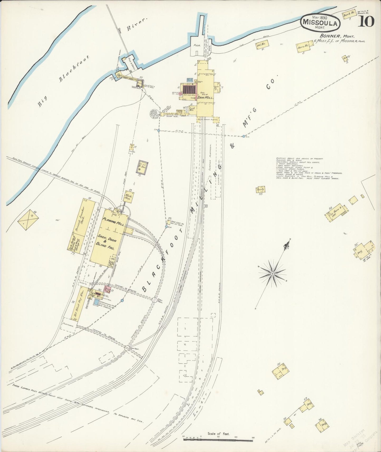 Sanborn Fire Insurance Map from Missoula, Missoula County, Montana (1890), Sheet #0010 - Complete Map Set gallery image, historic Sanborn map, vintage wall art, Montana Montana