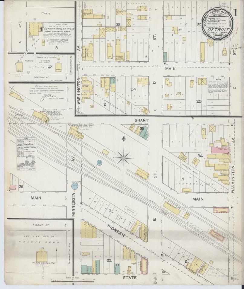 Sanborn Fire Insurance Map from Detroit Lakes, Becker County, Minnesota. (1892) – Map View