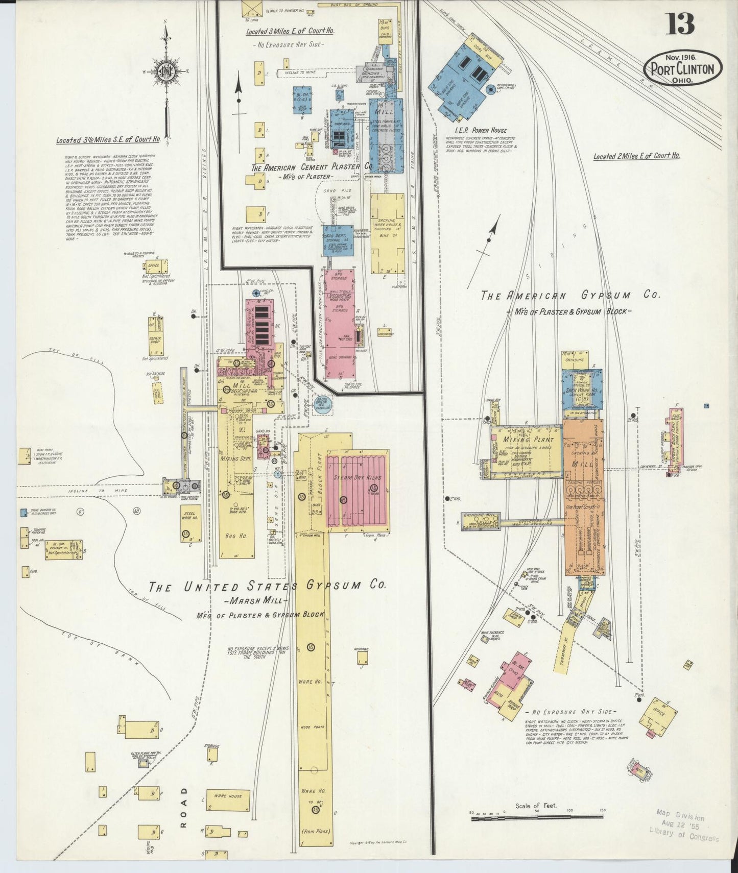 Sanborn Fire Insurance Map from Port Clinton, Ottawa County, Ohio (1916), Sheet #0013 - Complete Map Set gallery image, historic Sanborn map, vintage wall art, Ohio Ohio