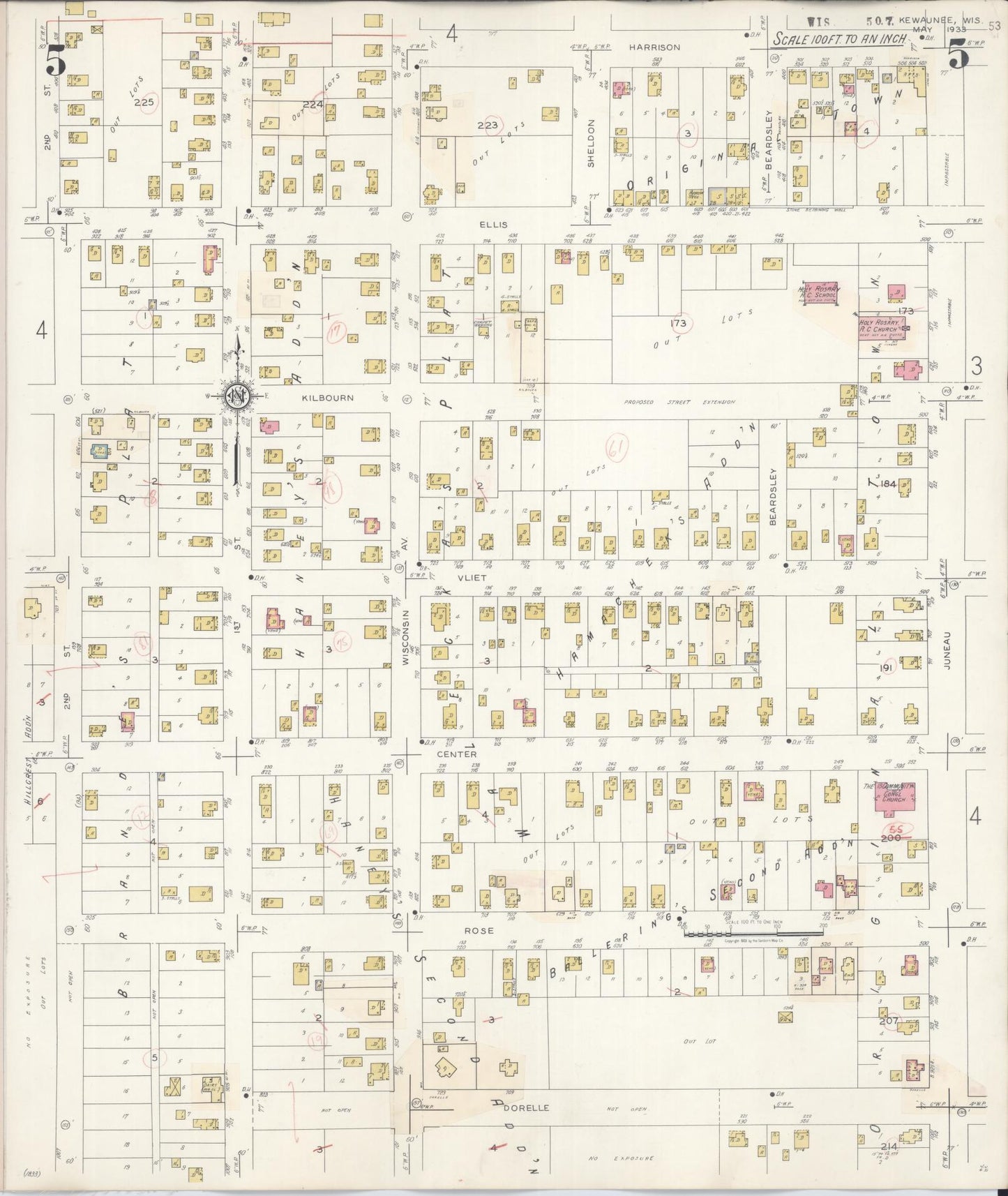 Sanborn Fire Insurance Map from Kewaunee, Kewaunee County, Wisconsin (1941), Sheet #0005 - Complete Map Set gallery image, historic Sanborn map, vintage wall art, Wisconsin Wisconsin