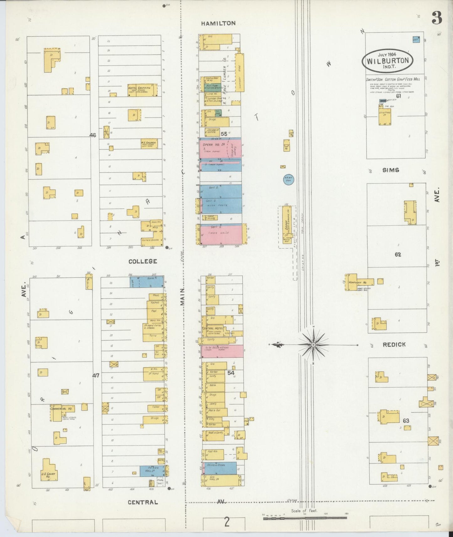 Sanborn Fire Insurance Map from Wilburton, Latimer County, Oklahoma (1904), Sheet #0003 - Historic Sanborn Fire Insurance Map Print, vintage old map wall art, antique decor, genealogy gift, Oklahoma Oklahoma map