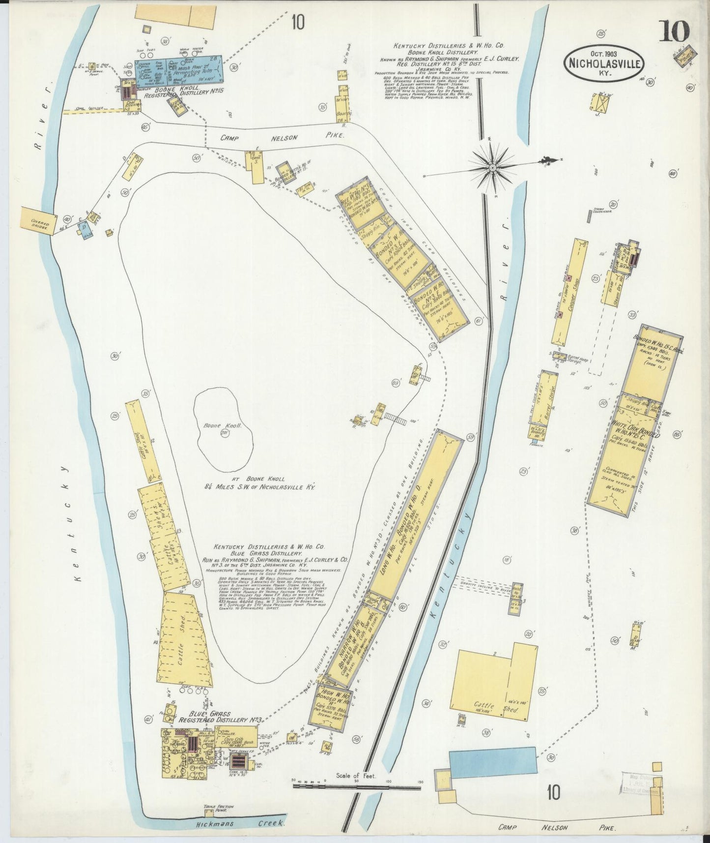 Sanborn Fire Insurance Map from Nicholasville, Jessamine County, Kentucky (1903), Sheet #0010 - Complete Map Set gallery image, historic Sanborn map, vintage wall art, Kentucky Kentucky