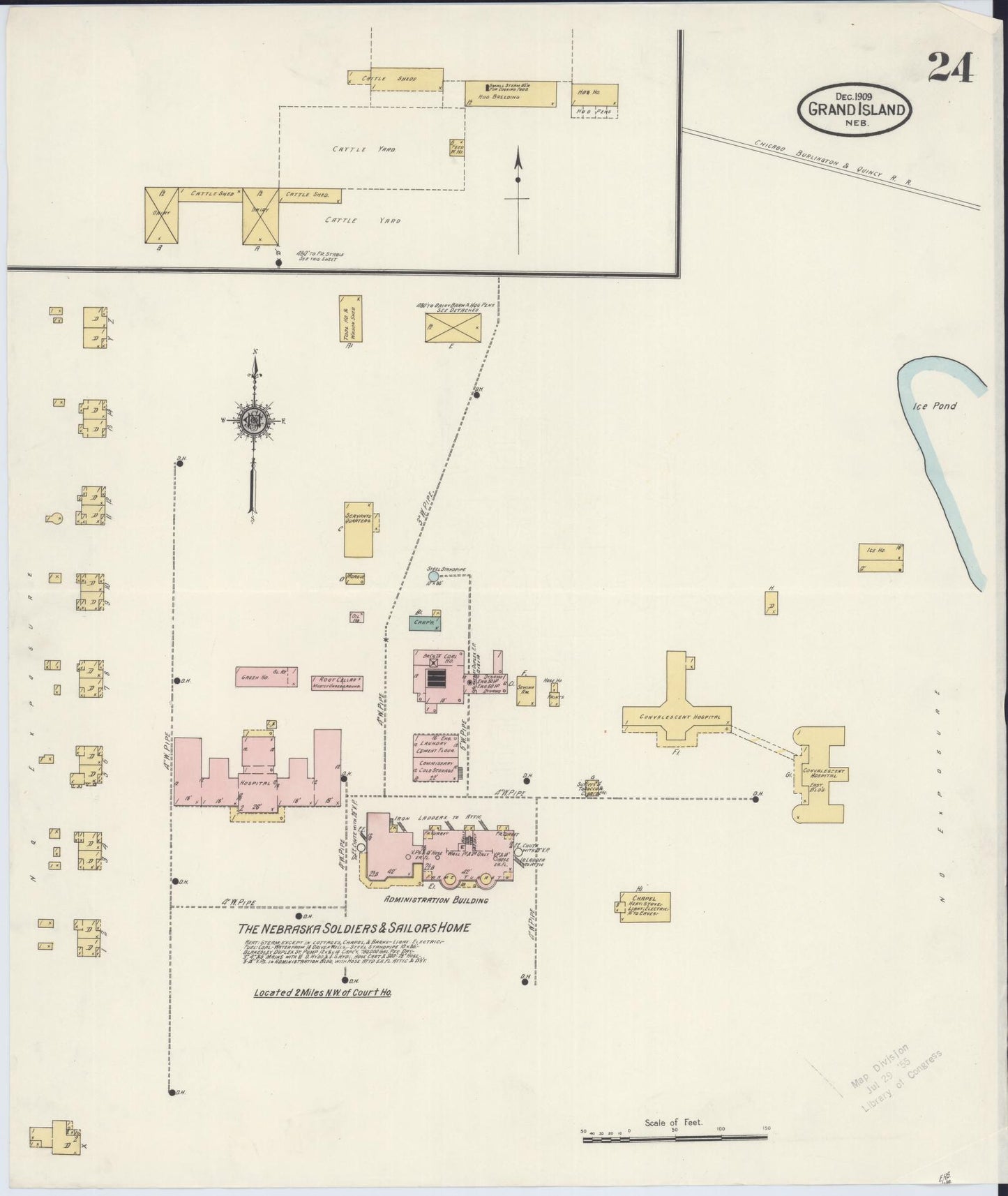Sanborn Fire Insurance Map from Grand Island, Hall County, Nebraska (1909), Sheet #0024 - Complete Map Set gallery image, historic Sanborn map, vintage wall art, Nebraska Nebraska