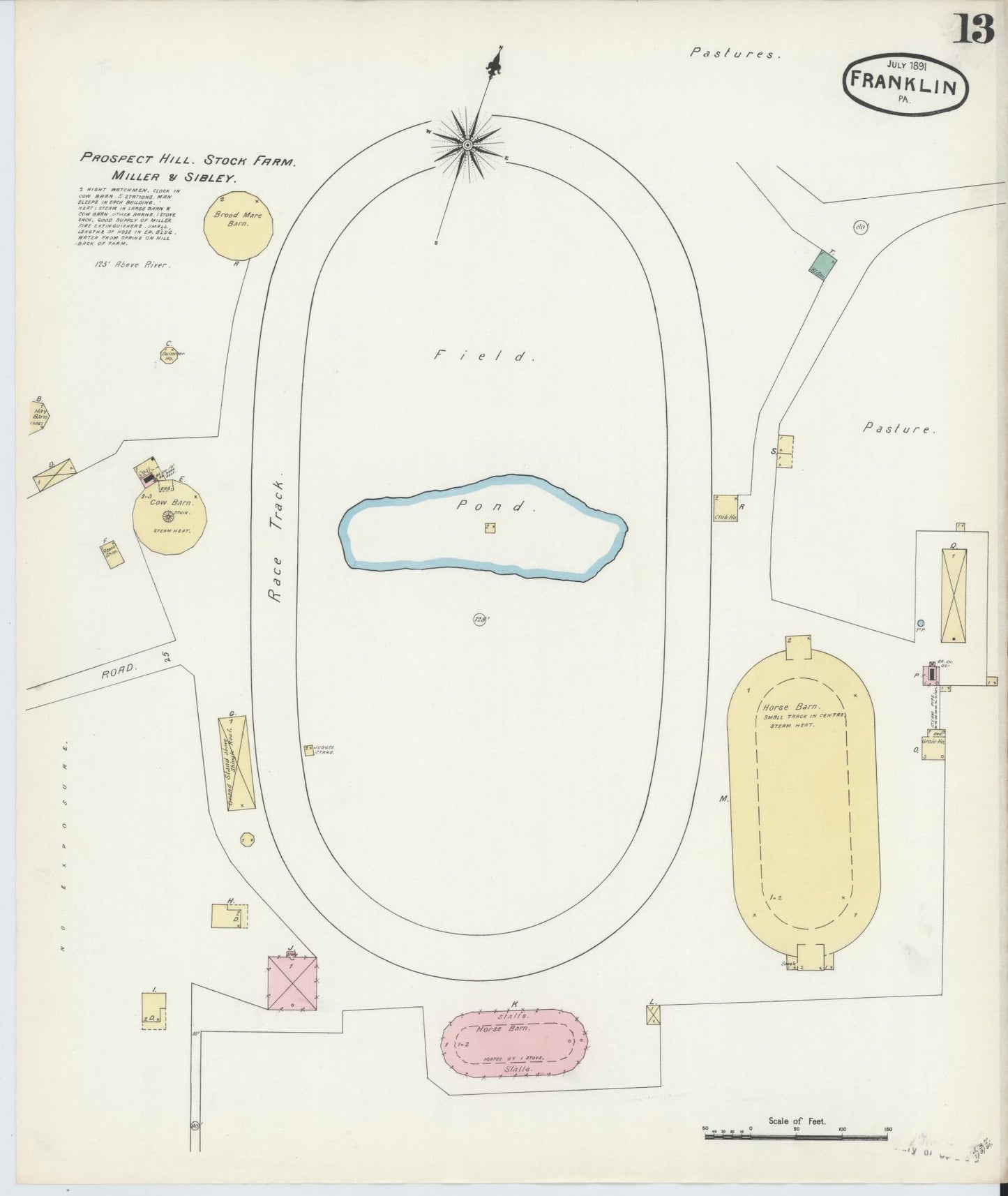 Sanborn Fire Insurance Map from Franklin, Venango County, Pennsylvania (1891), Sheet #0013 - Historic Sanborn Fire Insurance Map Print, vintage old map wall art, antique decor, genealogy gift, Pennsylvania Pennsylvania map