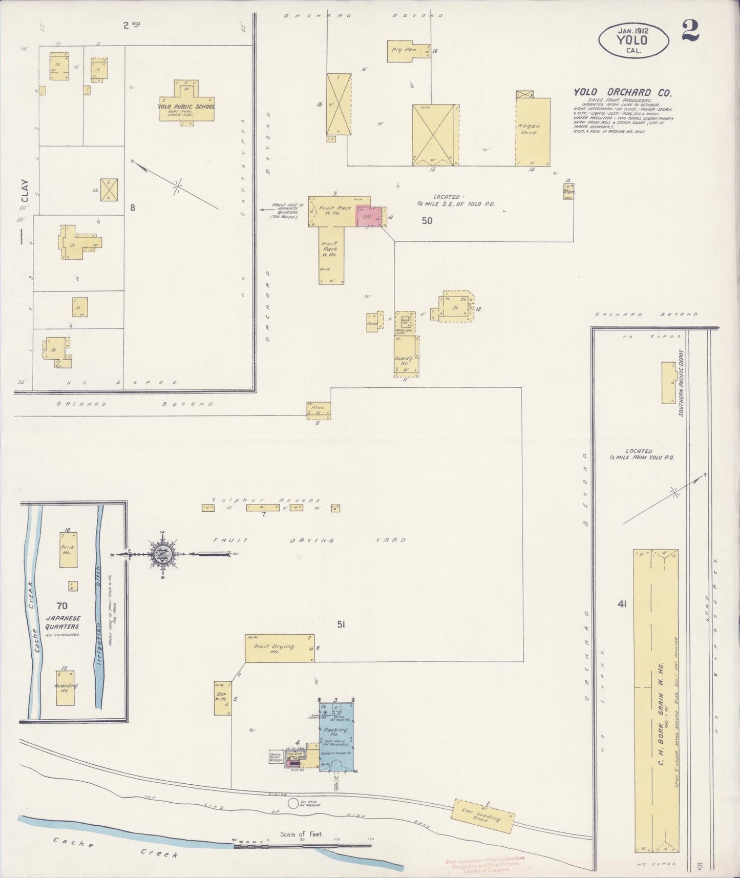 Sanborn Fire Insurance Map from Yolo, Yolo County, California (1912), Sheet #0002 - Complete Map Set gallery image, historic Sanborn map, vintage wall art, California California