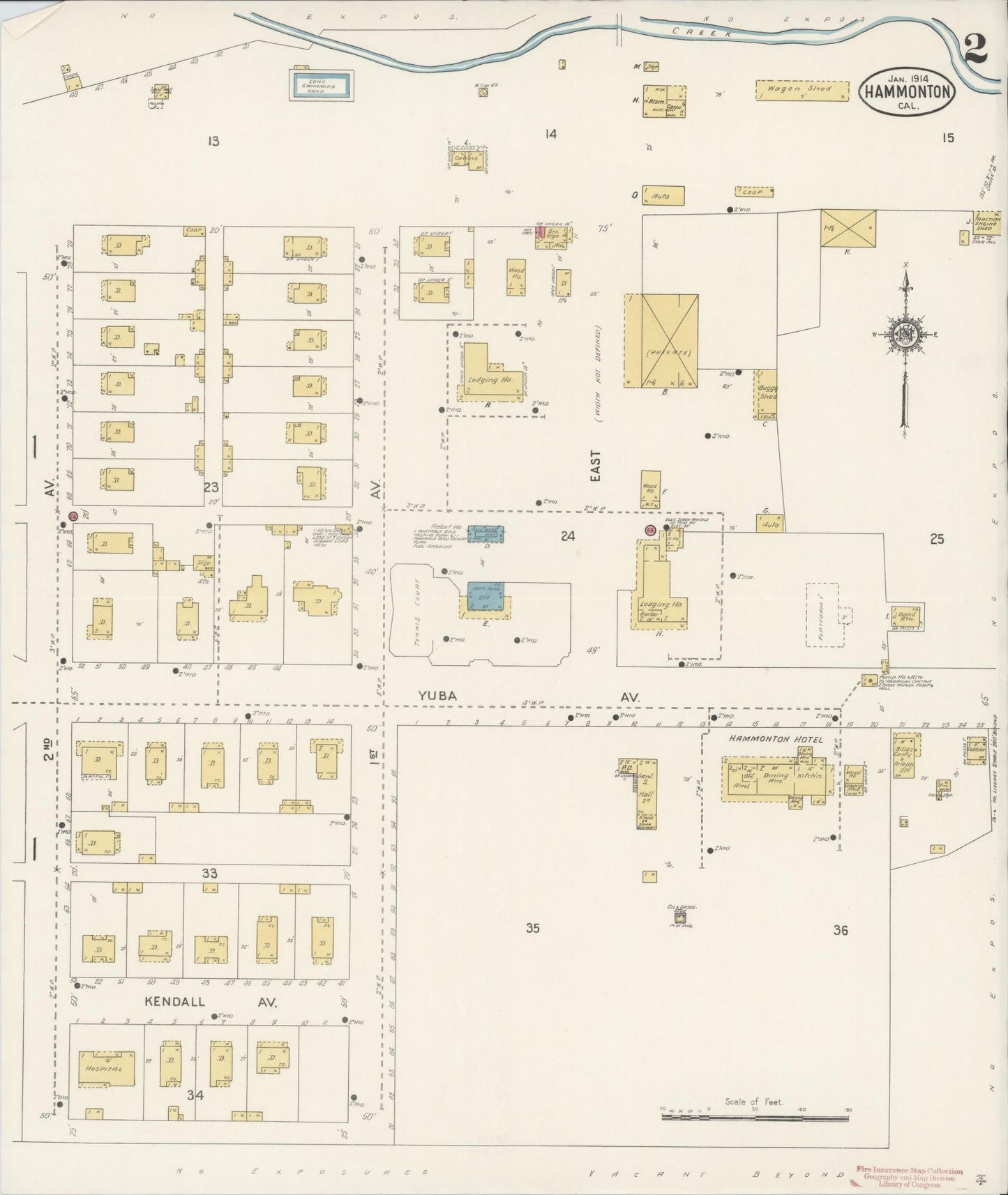Sanborn Fire Insurance Map from Hammonton, Yuba County, California (1914), Sheet #0002 - Historic Sanborn Fire Insurance Map Print, vintage old map wall art, antique decor, genealogy gift, California California map
