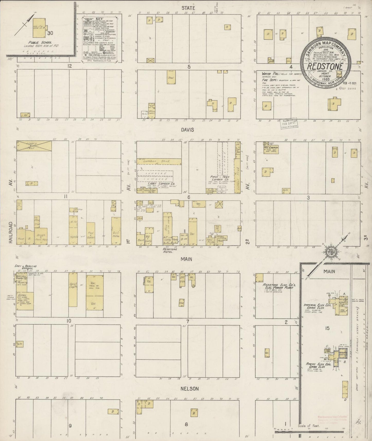 Sanborn Fire Insurance Map from Redstone, Sheridan County, Montana (1920), Sheet #0001 - Historic Sanborn Fire Insurance Map Print, vintage old map wall art, antique decor, genealogy gift, Montana Montana map