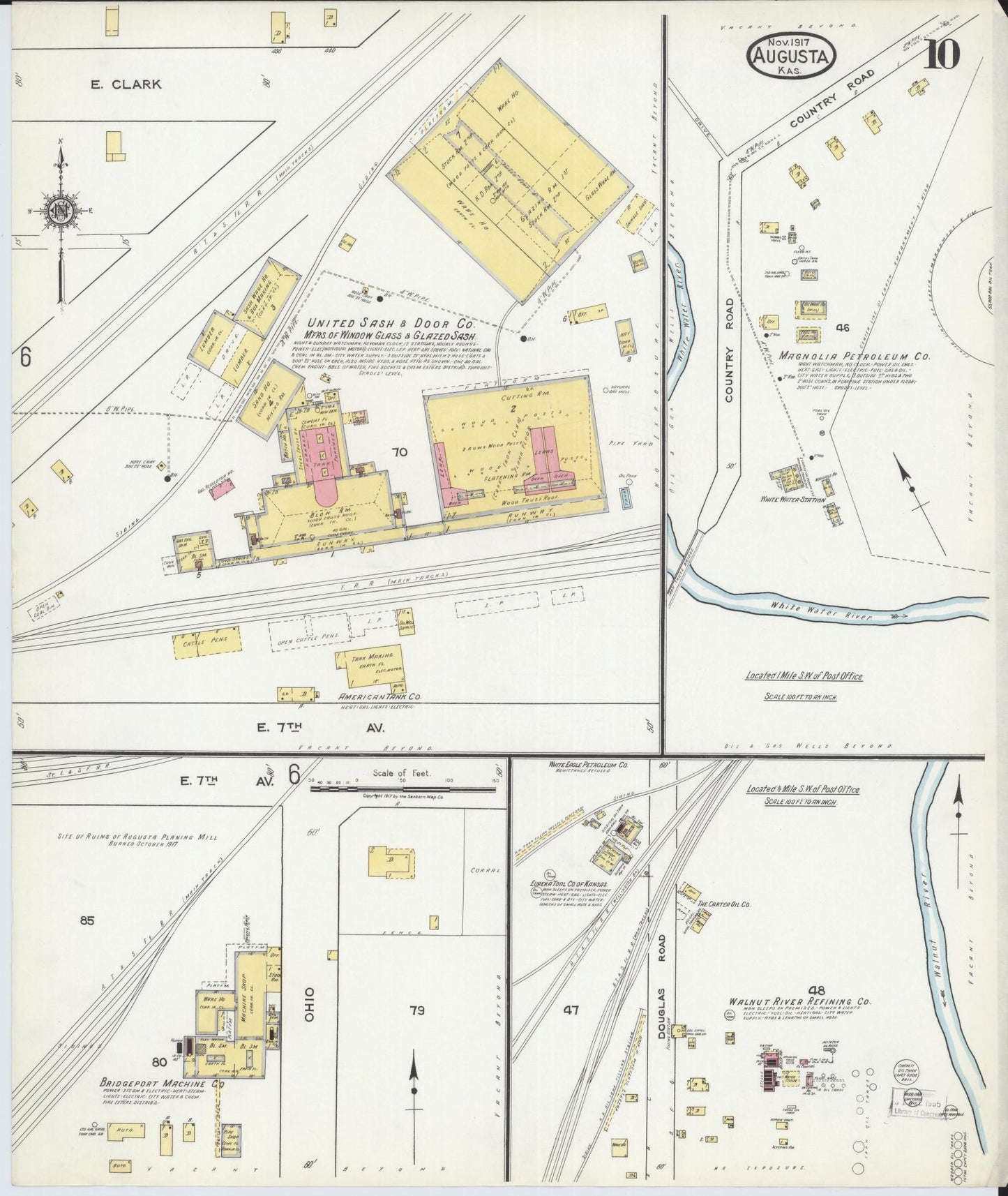 Sanborn Fire Insurance Map from Augusta, Butler County, Kansas (1917), Sheet #0010 - Complete Map Set gallery image, historic Sanborn map, vintage wall art, Kansas Kansas