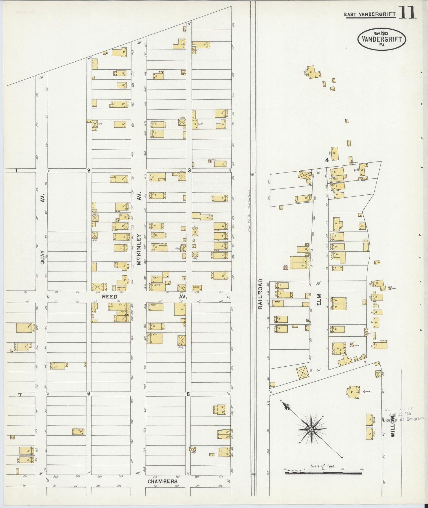 Sanborn Fire Insurance Map from Vandergrift, Westmoreland County, Pennsylvania (1903), Sheet #0011 - Complete Map Set gallery image, historic Sanborn map, vintage wall art, Pennsylvania Pennsylvania