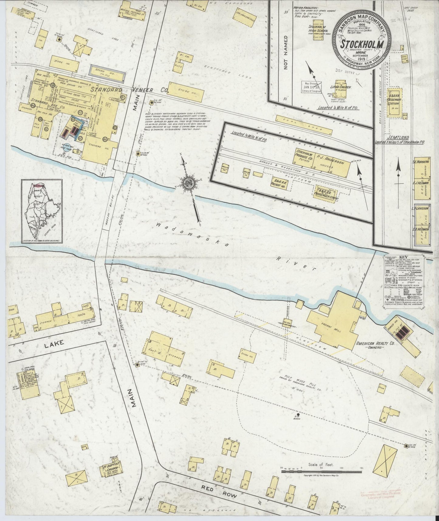 Sanborn Fire Insurance Map from Stockholm, Aroostook County, Maine. (1919) – Historic Sanborn Fire Insurance Map Print