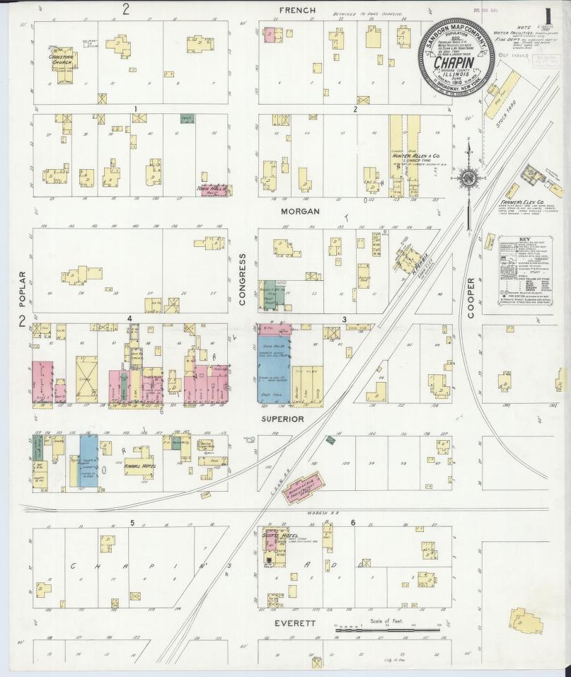 Sanborn Fire Insurance Map from Chapin, Morgan County, Illinois. (1910) – Map View
