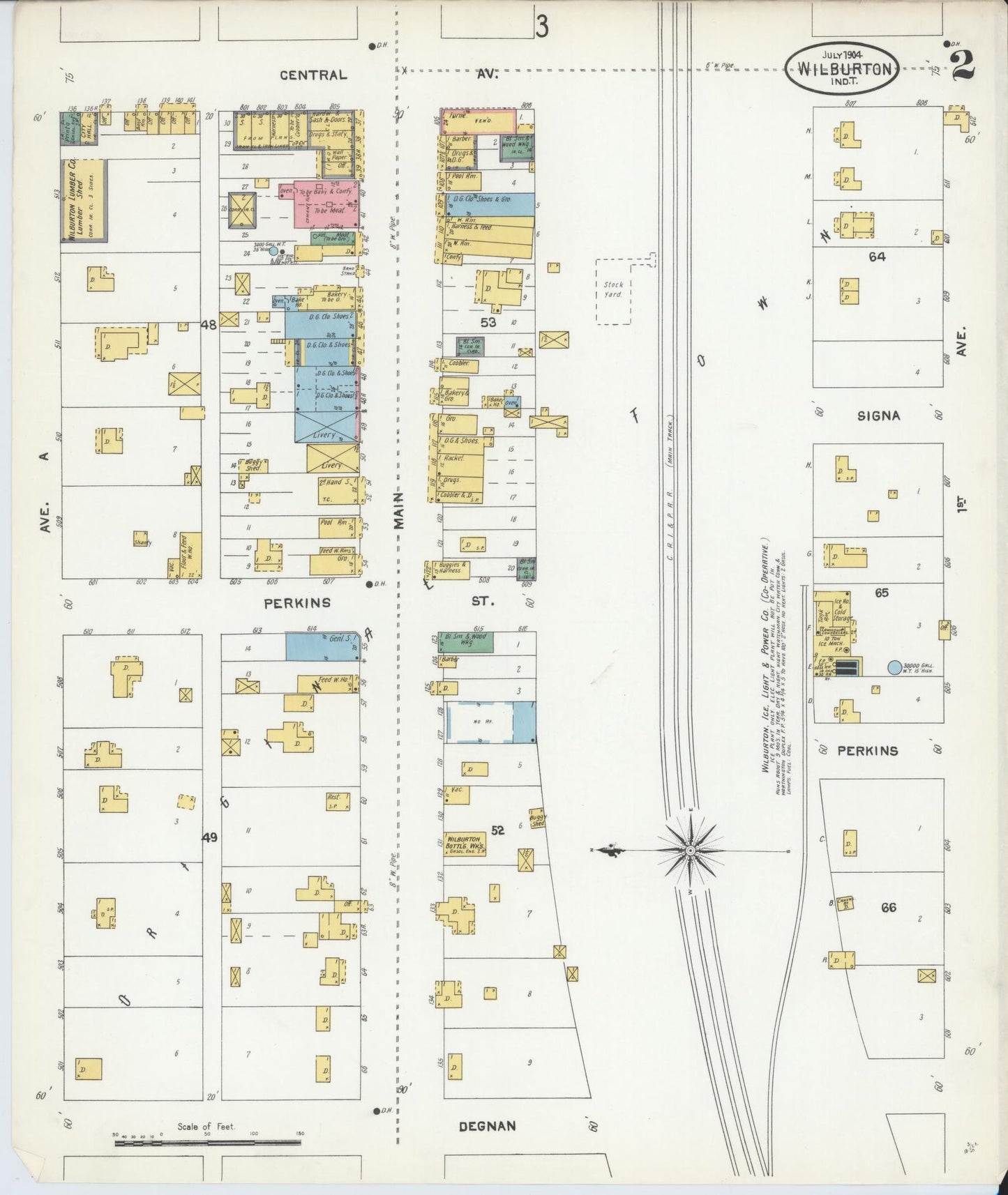 Sanborn Fire Insurance Map from Wilburton, Latimer County, Oklahoma (1904), Sheet #0002 - Historic Sanborn Fire Insurance Map Print, vintage old map wall art, antique decor, genealogy gift, Oklahoma Oklahoma map