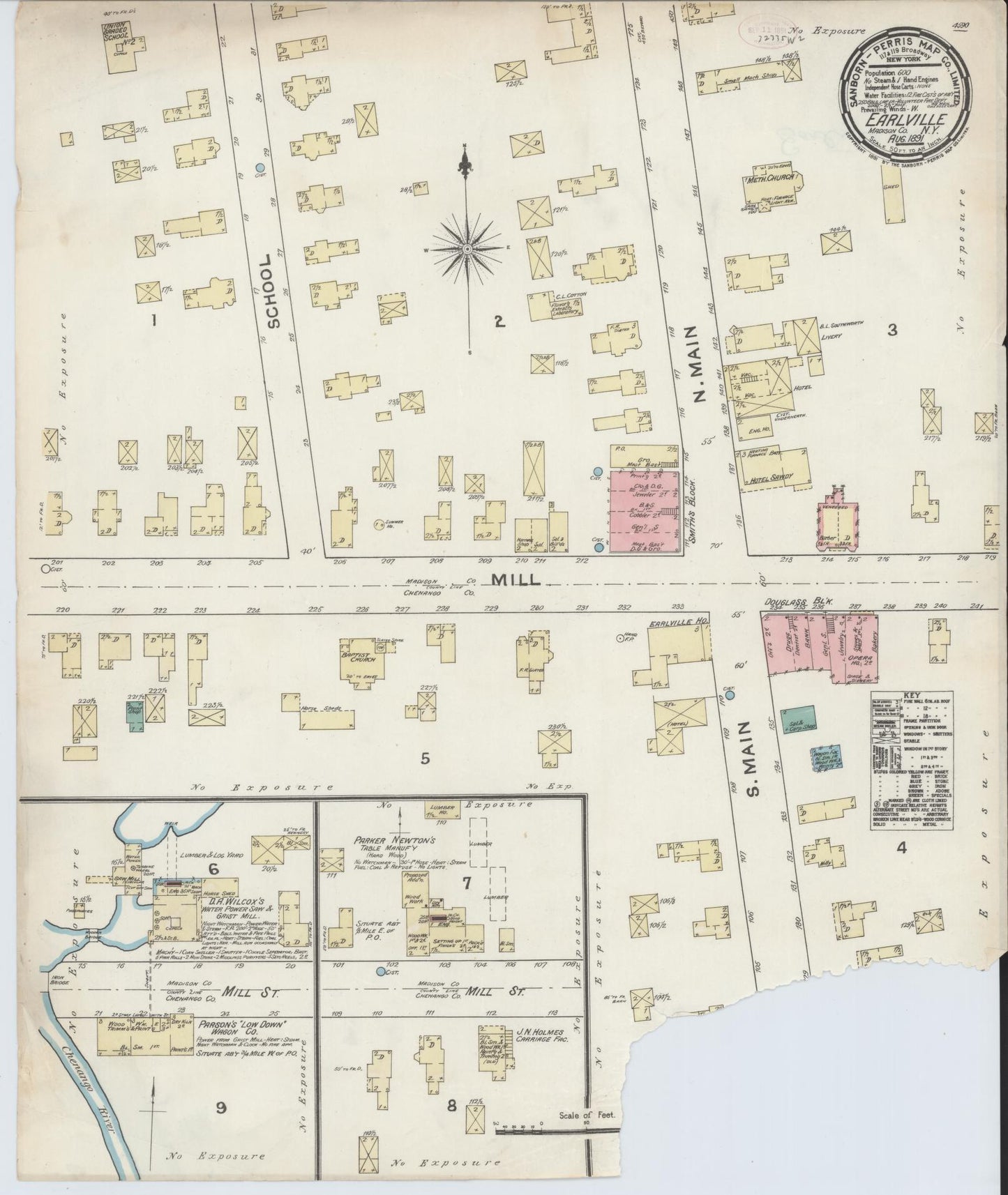 Sanborn Fire Insurance Map from Earlville, Madison And Chenango Counties, New York. (1891) – Historic Sanborn Fire Insurance Map Print