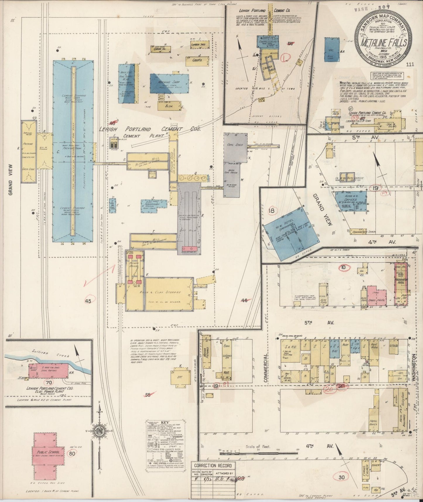 Sanborn Fire Insurance Map from Metaline Falls, Pend Oreille County, Washington (1932), Sheet #0001 - Historic Sanborn Fire Insurance Map Print, vintage old map wall art, antique decor, genealogy gift, Washington Washington map