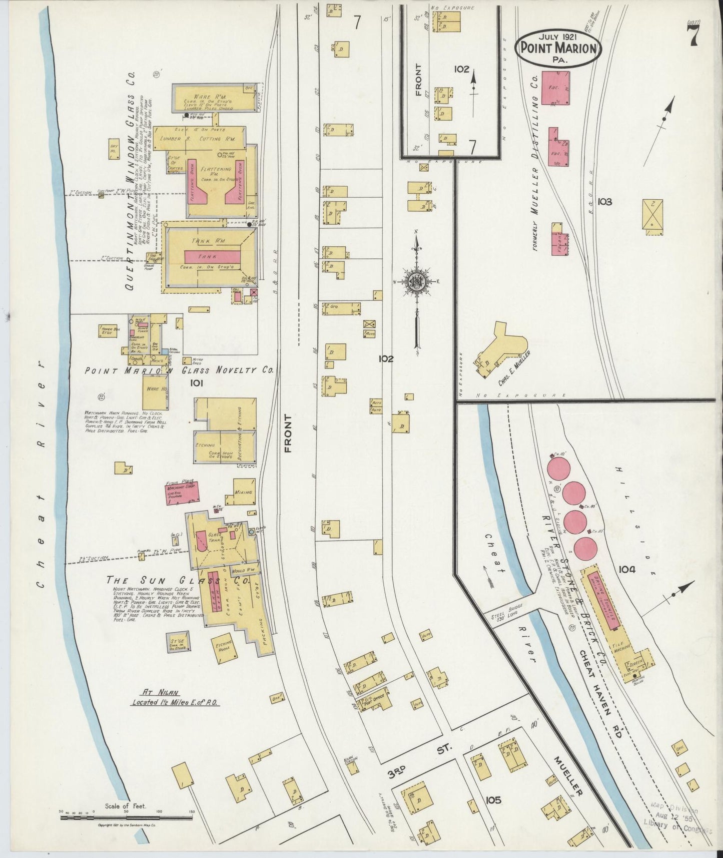 Sanborn Fire Insurance Map from Point Marion, Fayette County, Pennsylvania (1921), Sheet #0007 - Complete Map Set gallery image, historic Sanborn map, vintage wall art, Pennsylvania Pennsylvania