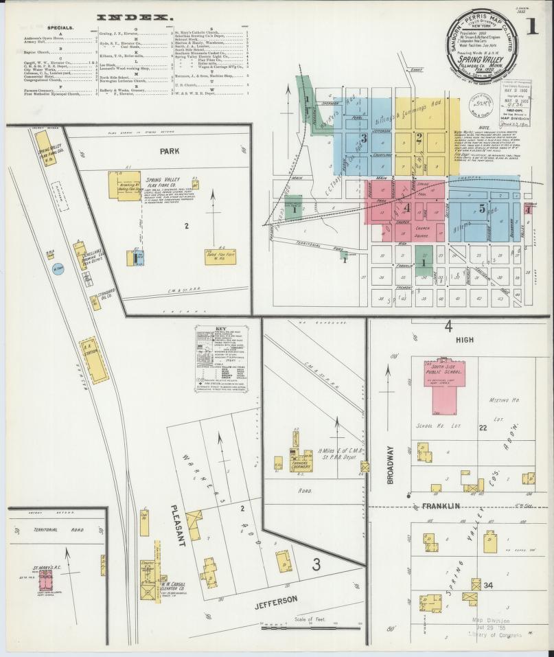 Sanborn Fire Insurance Map from Spring Valley, Fillmore County, Minnesota. (1900) – Map View