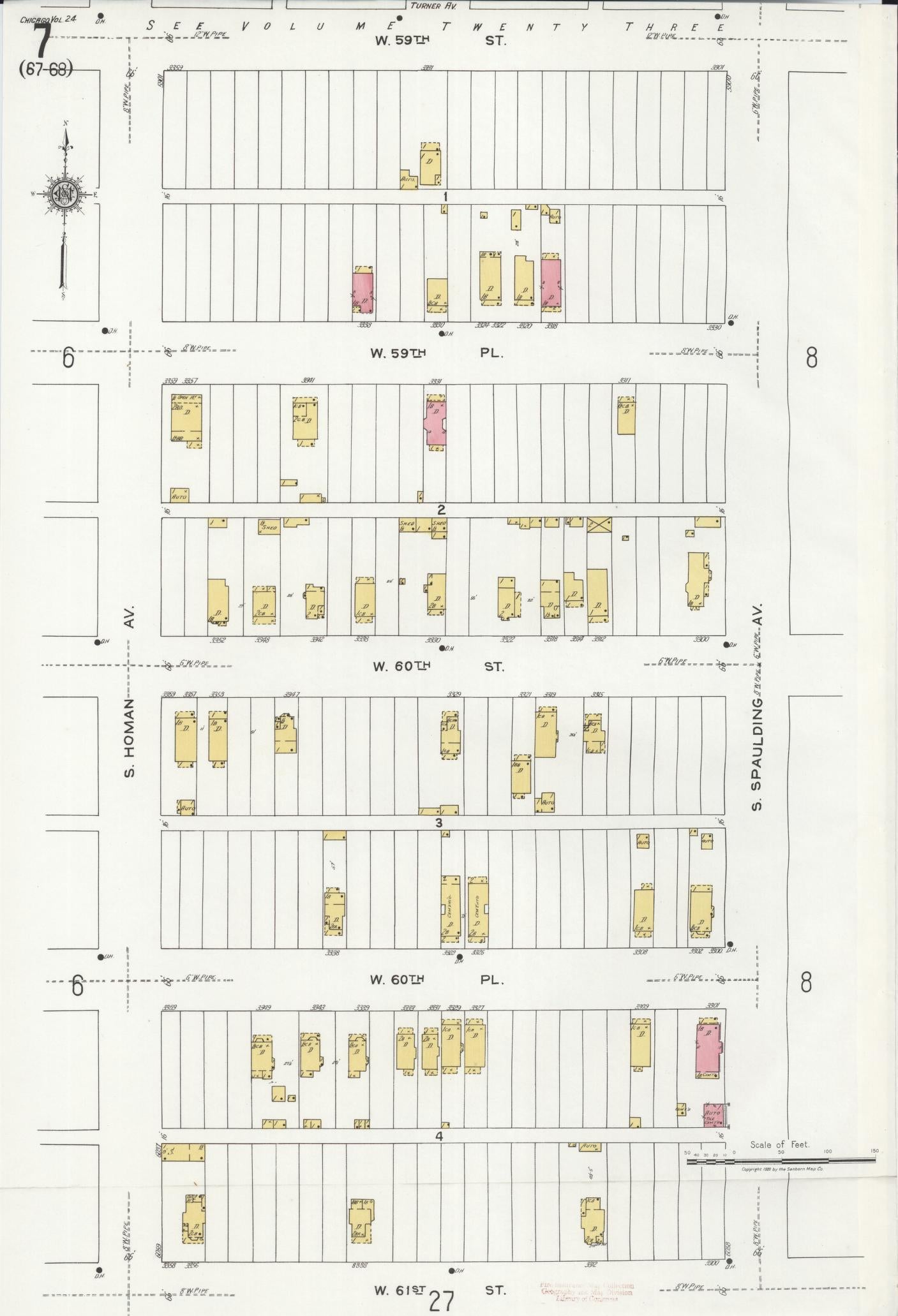 Sanborn Fire Insurance Map from Chicago, Cook County, Illinois. (1920), Sheet 7 – Historic Sanborn Fire Insurance Map Print
