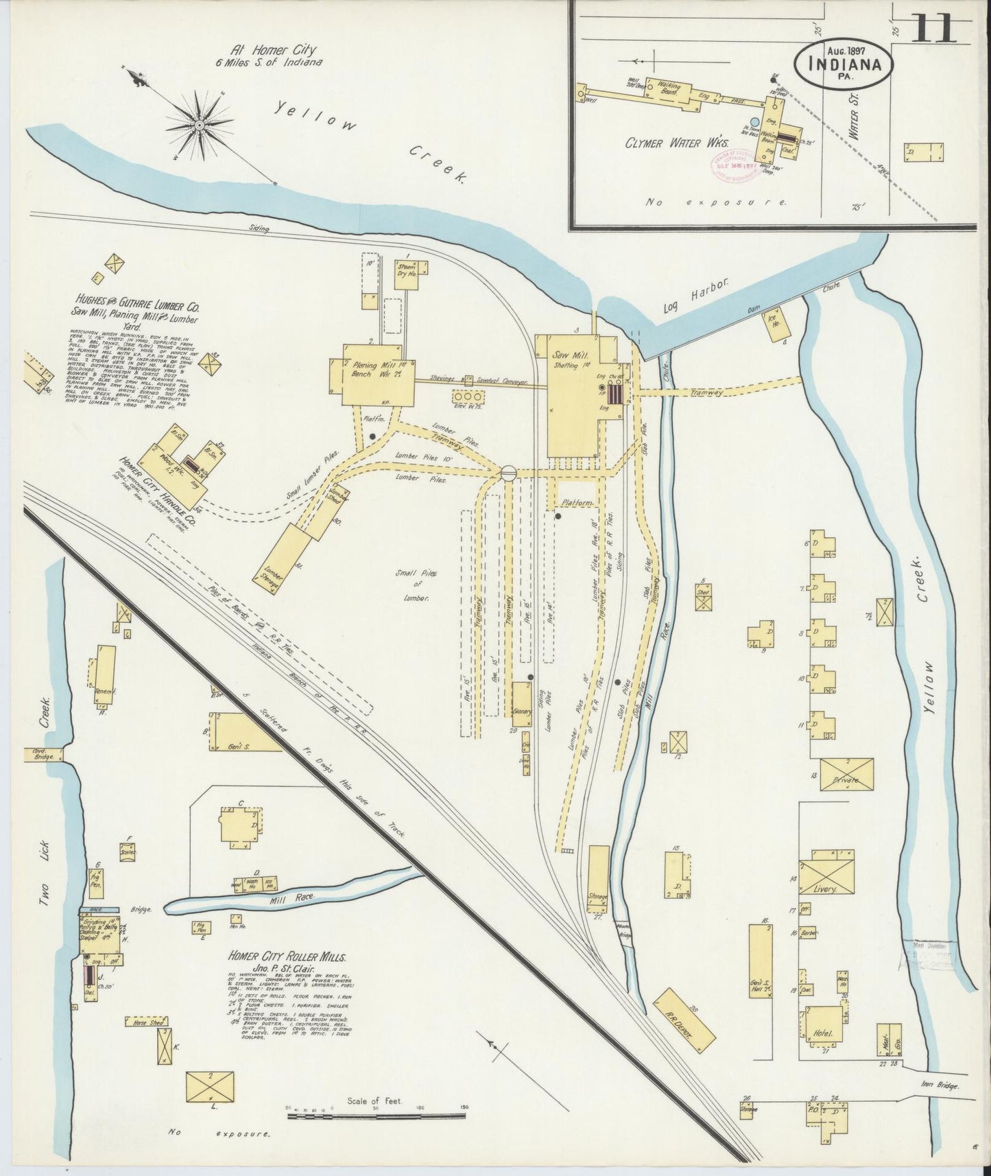 Sanborn Fire Insurance Map from Indiana, Indiana County, Pennsylvania (1888), Sheet #0011 - Historic Sanborn Fire Insurance Map Print, vintage old map wall art, antique decor, genealogy gift, Sanborn Fire Insurance Map from Indiana Indiana map