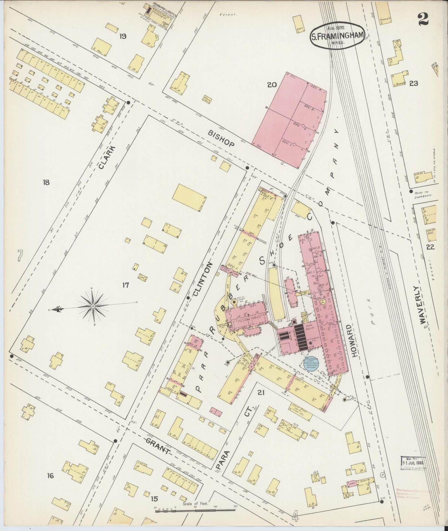 Sanborn Fire Insurance Map from South Farmington, Middlesex County, Massachusetts (1892), Sheet #0002 - Historic Sanborn Fire Insurance Map Print, vintage old map wall art, antique decor, genealogy gift, Massachusetts Massachusetts map