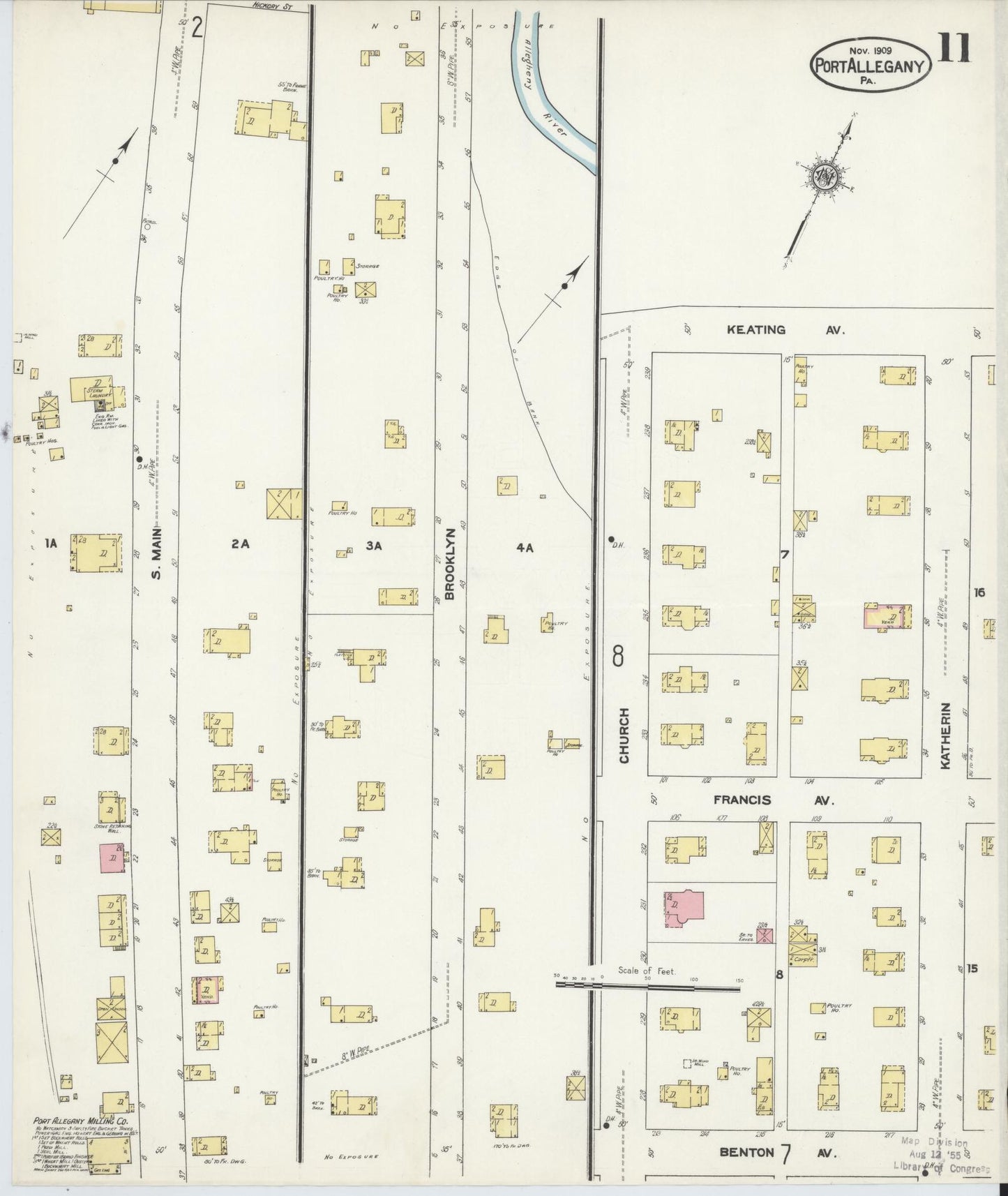 Sanborn Fire Insurance Map from Port Allegany, McKean County, Pennsylvania (1909), Sheet #0011 - Complete Map Set gallery image, historic Sanborn map, vintage wall art, Pennsylvania Pennsylvania