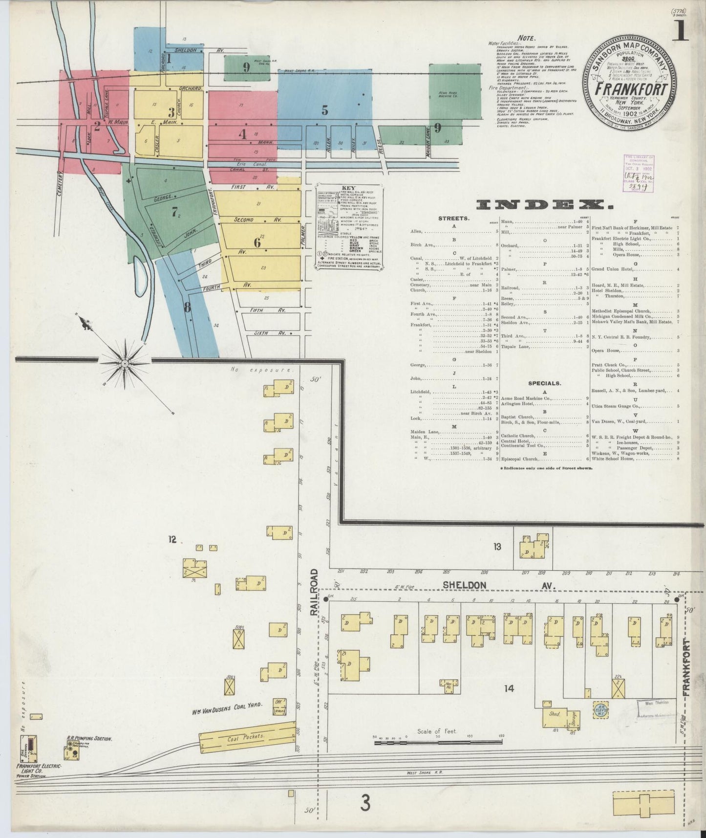Sanborn Fire Insurance Map from Frankfort, Herkimer County, New York. (1902) – Historic Sanborn Fire Insurance Map Print