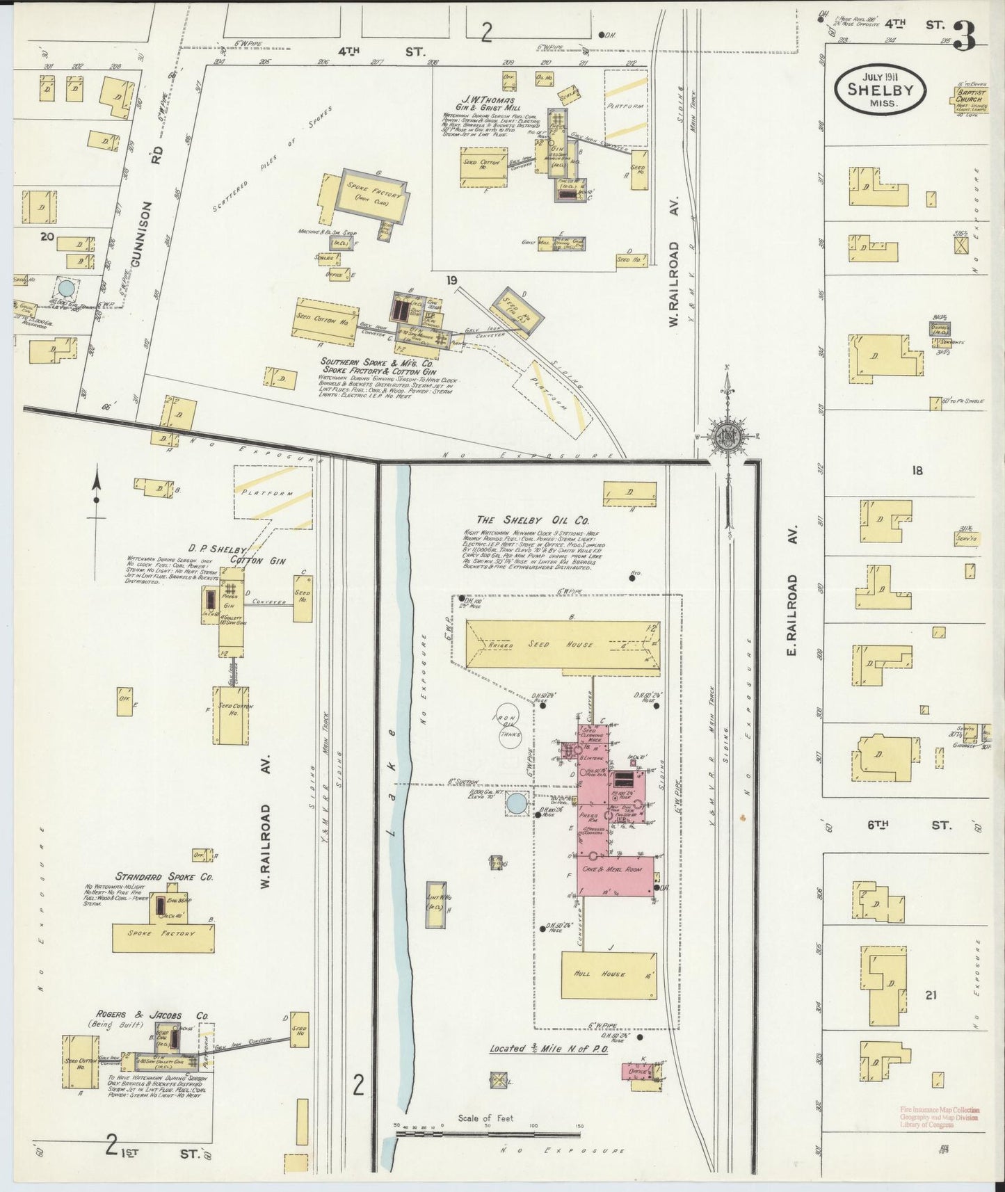 Sanborn Fire Insurance Map from Shelby, Bolivar County, Mississippi (1911), Sheet #0003 - Complete Map Set gallery image, historic Sanborn map, vintage wall art, Mississippi Mississippi