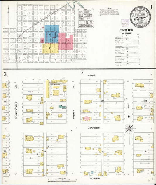 Sanborn Fire Insurance Map from Howard, Elk County, Kansas. (1905) – Historic Sanborn Fire Insurance Map Print