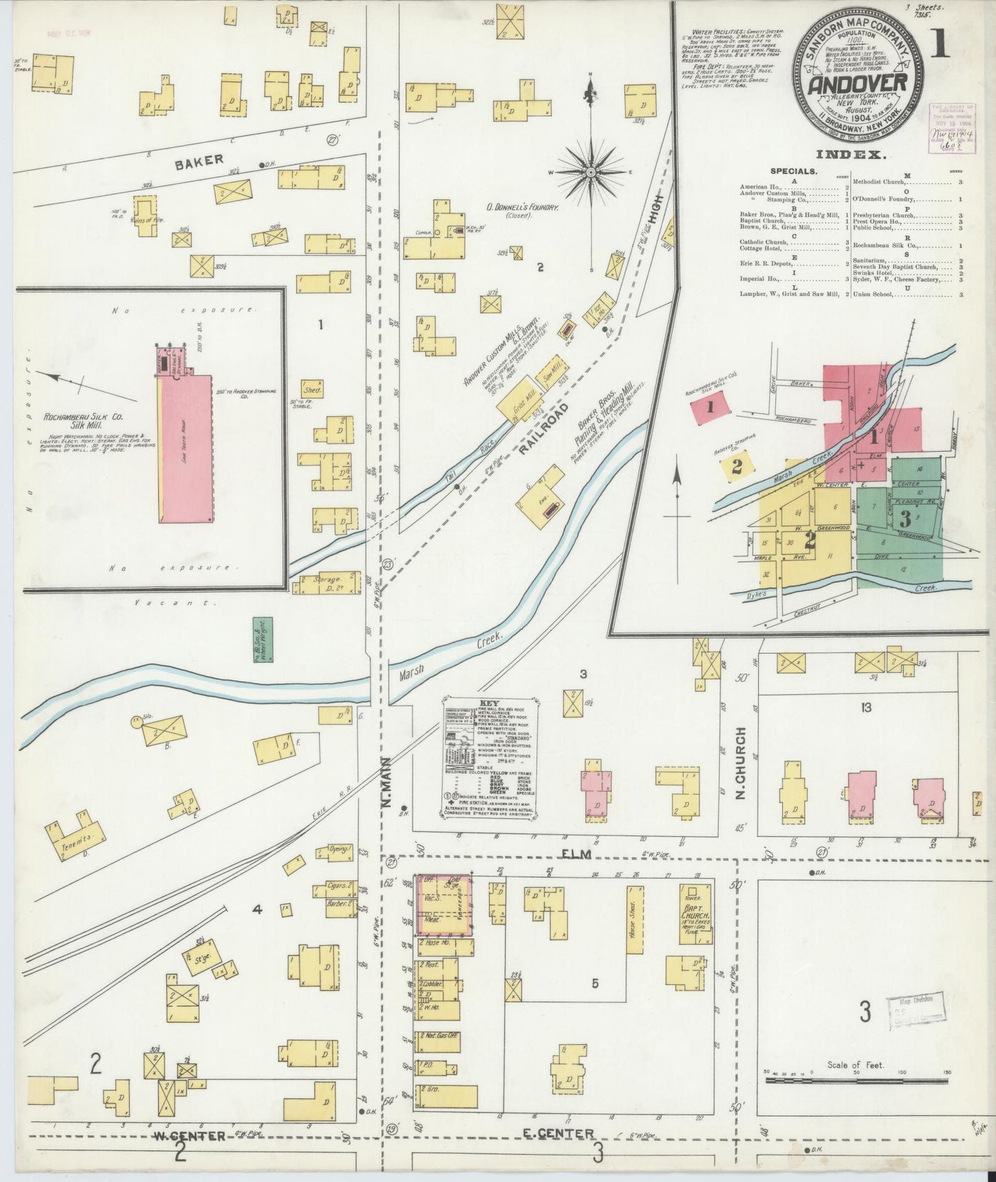 Sanborn Fire Insurance Map from Andover, Allegany County, New York. (1904) – Historic Sanborn Fire Insurance Map Print