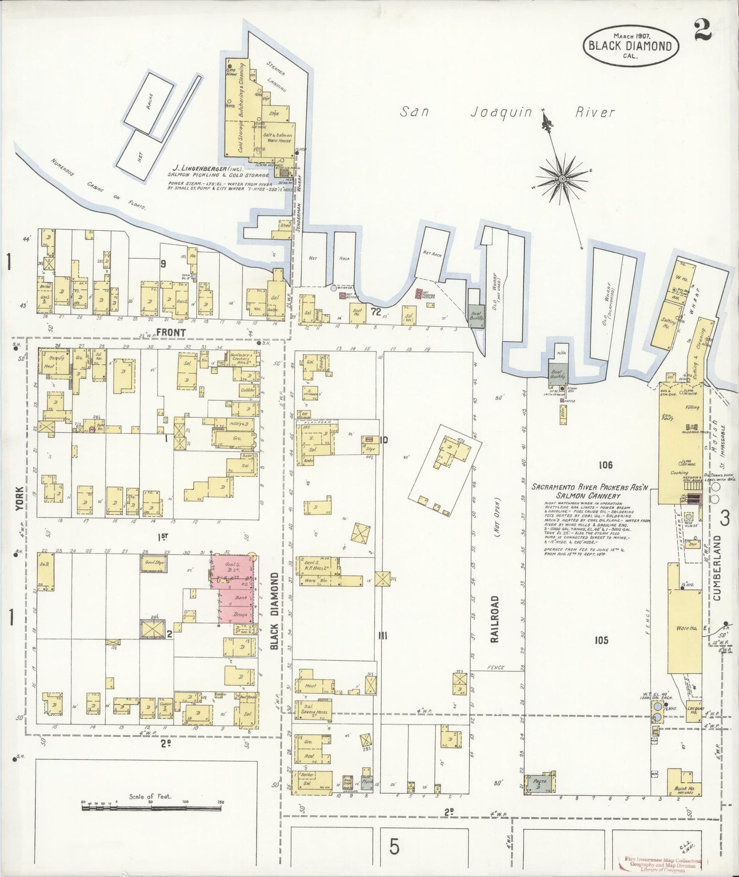 Sanborn Fire Insurance Map from Black Diamond, Contra Costa, California (1907), Sheet #0002 - Historic Sanborn Fire Insurance Map Print, vintage old map wall art, antique decor, genealogy gift, California California map