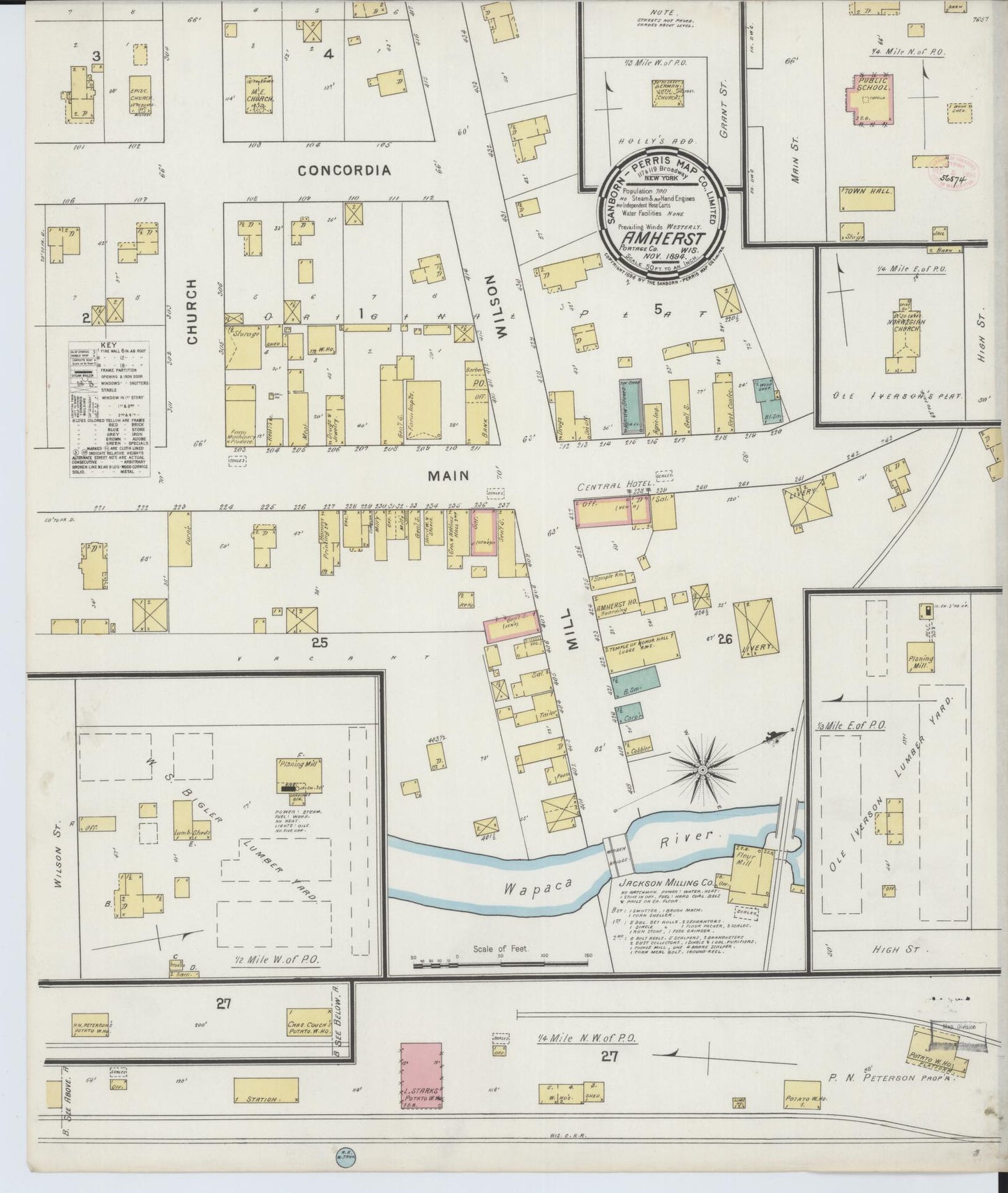 Amherst, Portage County, Wisconsin (1894) – Sanborn Fire Insurance Map – Map View