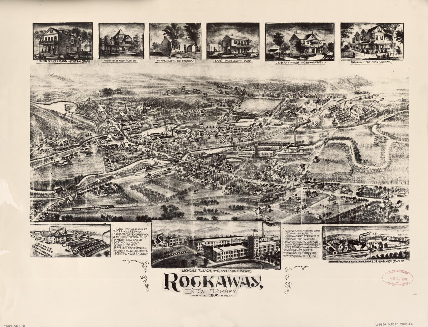 Rockaway, New Jersey (1902) – Historic Bird’s-Eye View Panorama Print