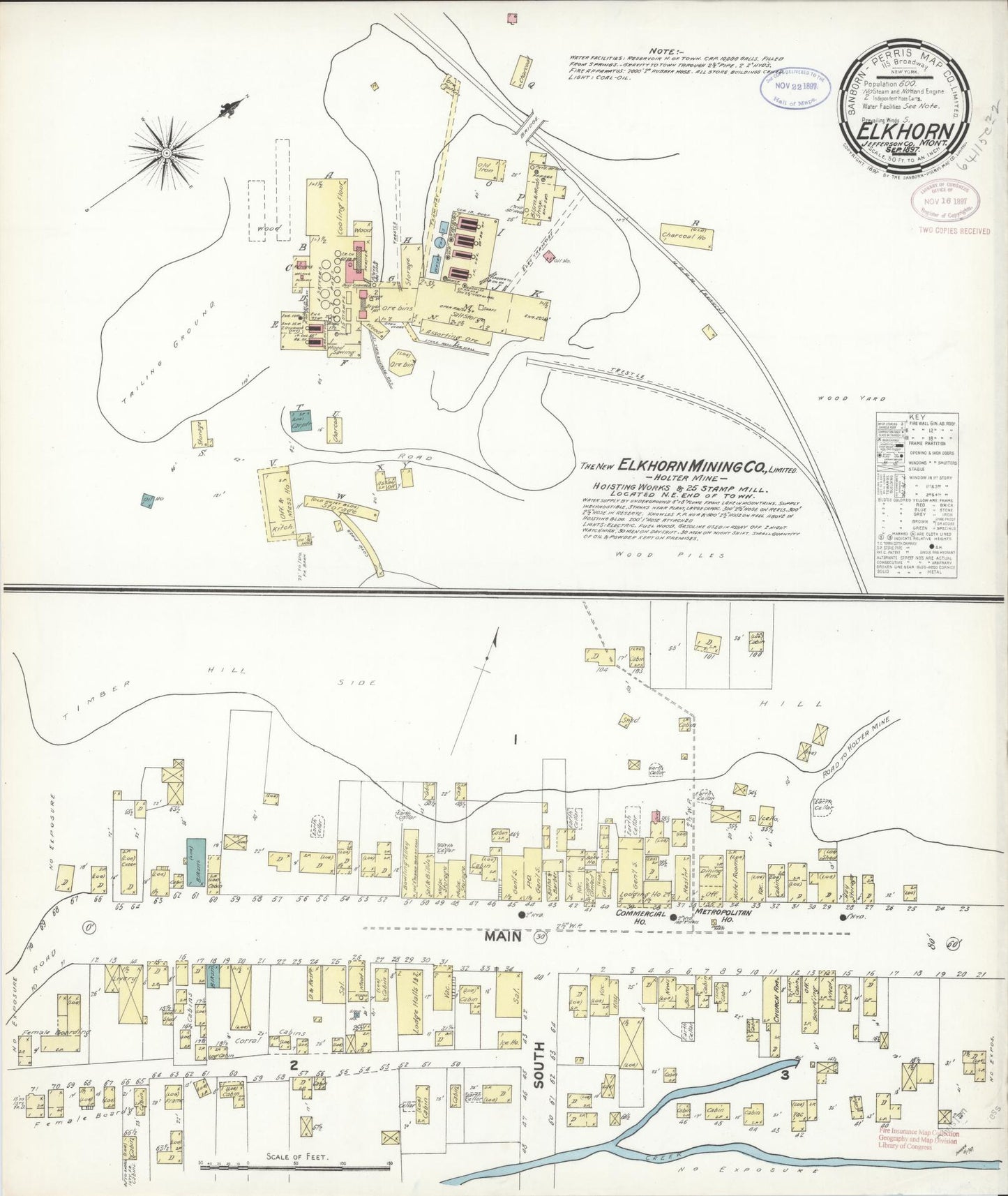 Sanborn Fire Insurance Map from Elkhorn, Jefferson County, Montana (1897), Sheet #0001 - Historic Sanborn Fire Insurance Map Print, vintage old map wall art, antique decor, genealogy gift, Montana Montana map