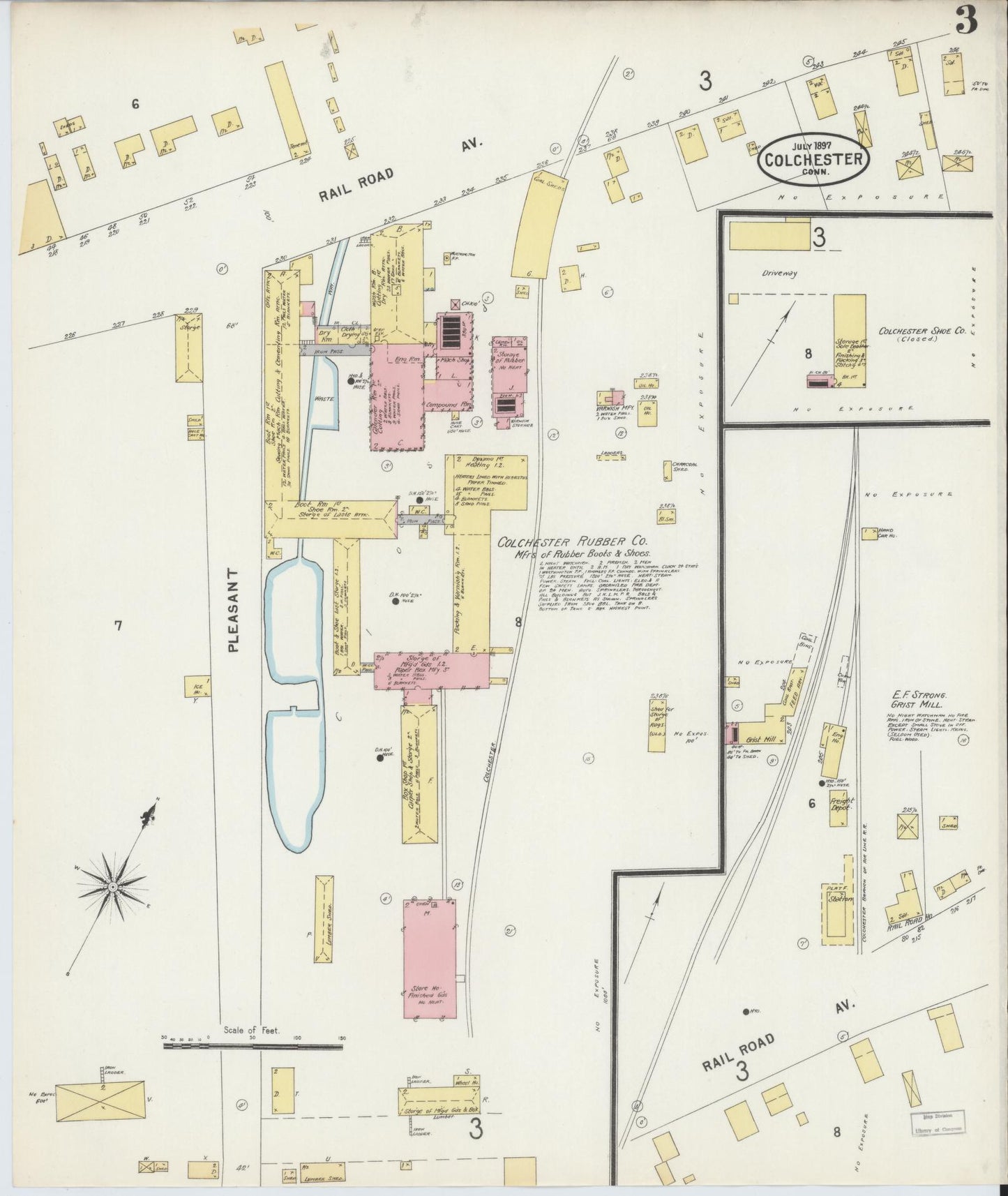 Sanborn Fire Insurance Map from Colchester, New London County, Connecticut (1897), Sheet #0003 - Complete Map Set gallery image, historic Sanborn map, vintage wall art, Connecticut Connecticut